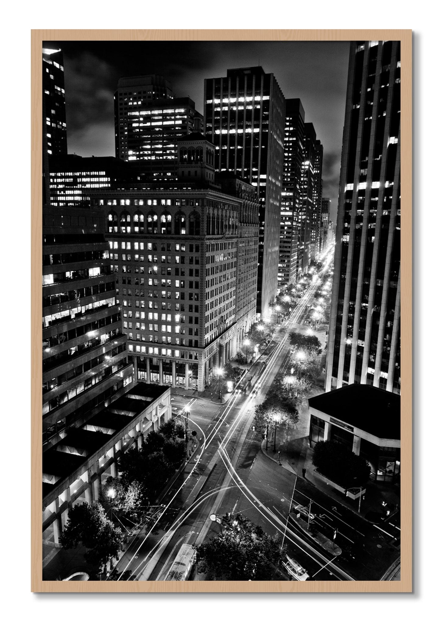 Framed photograph of Market by Dylan Ozanich, Oak frame, Full Bleed