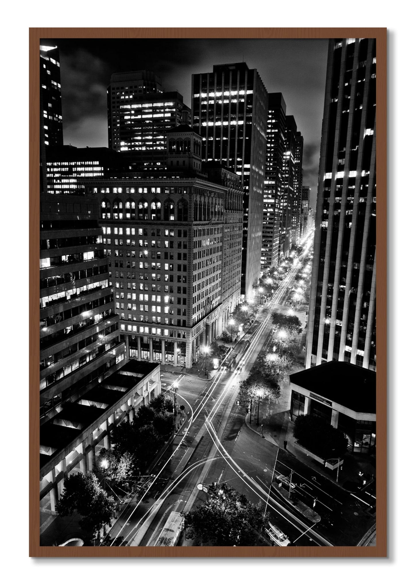 Framed photograph of Market by Dylan Ozanich, Walnut frame, Full Bleed
