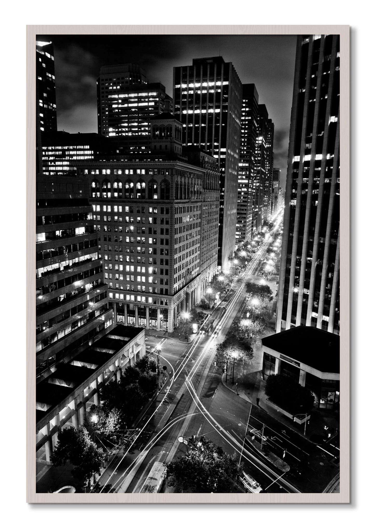 Framed photograph of Market by Dylan Ozanich, White Maple frame, Full Bleed