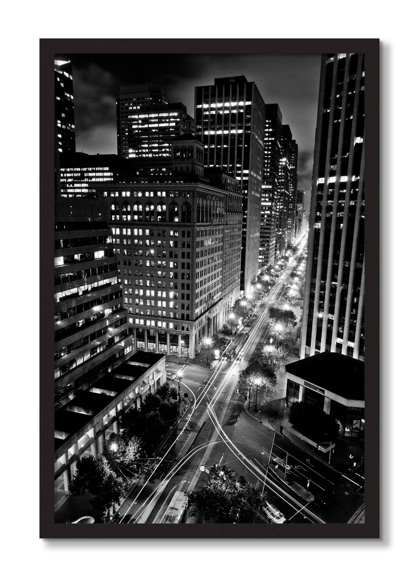 Framed photograph of Market by Dylan Ozanich, Black Walnut frame, Full Bleed