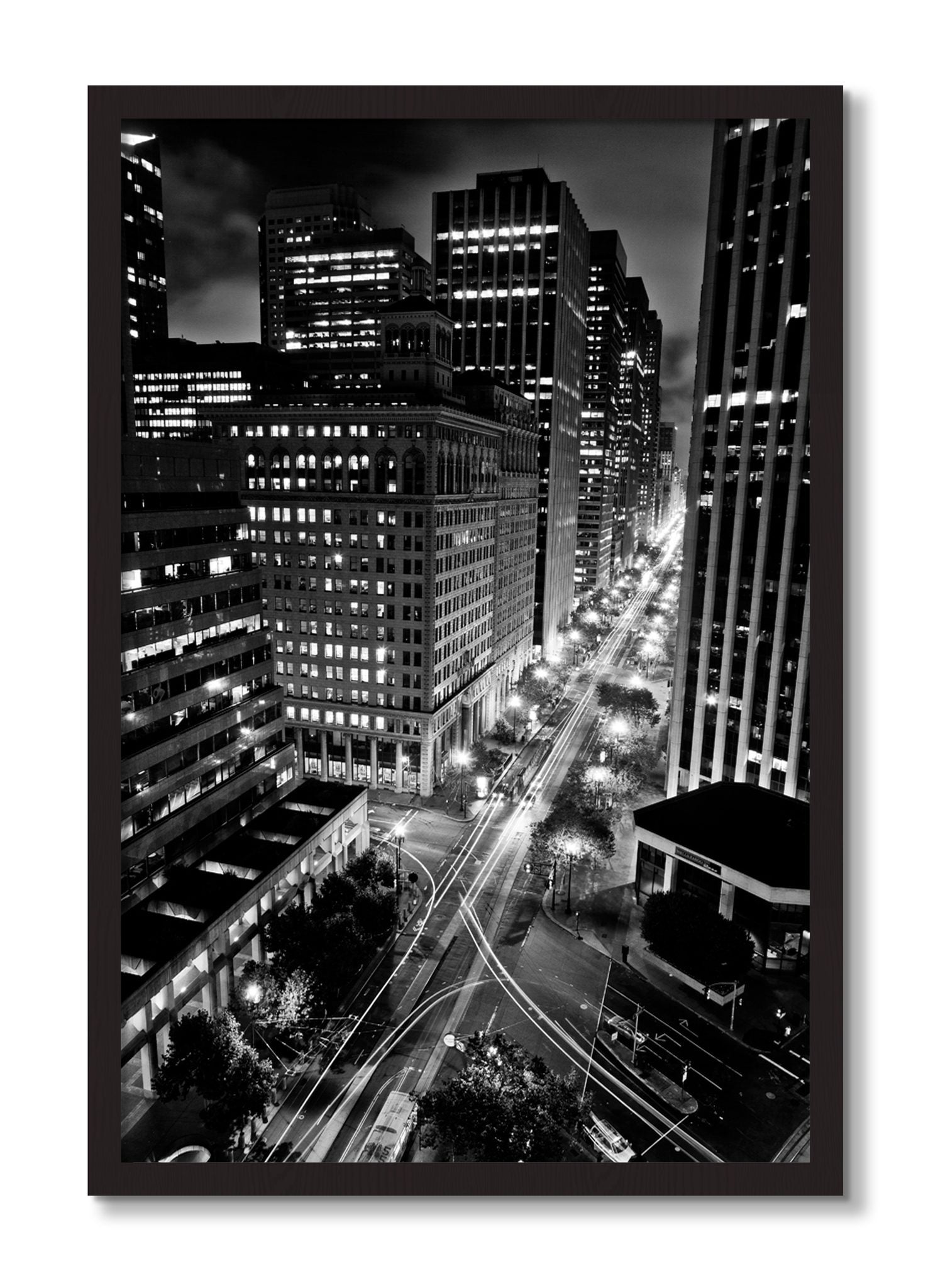 Framed photograph of Market by Dylan Ozanich, Black Walnut frame, Full Bleed