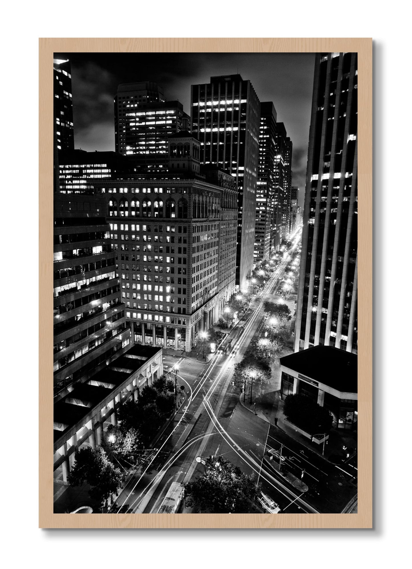 Framed photograph of Market by Dylan Ozanich, Oak frame, Full Bleed