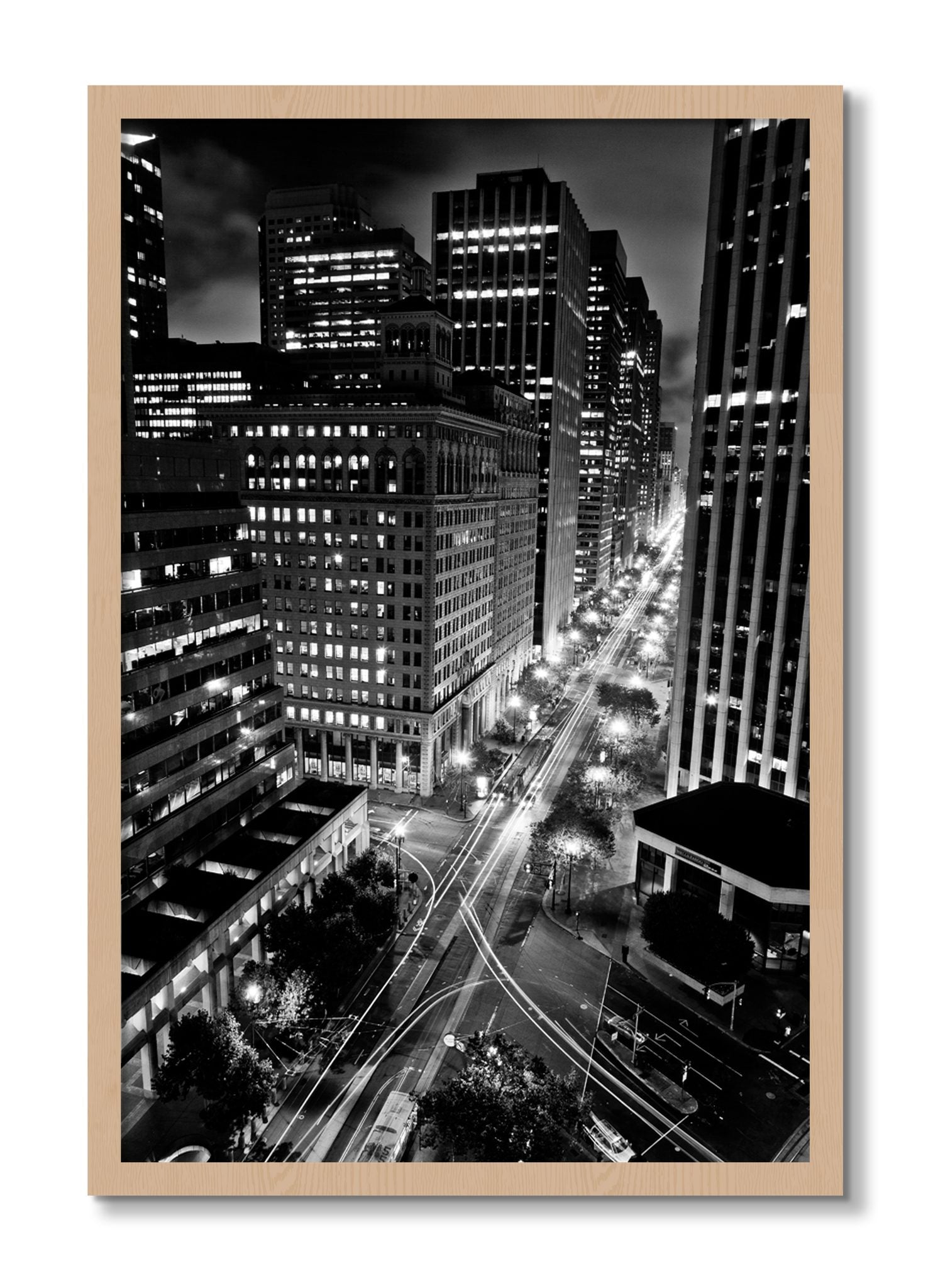Framed photograph of Market by Dylan Ozanich, Oak frame, Full Bleed