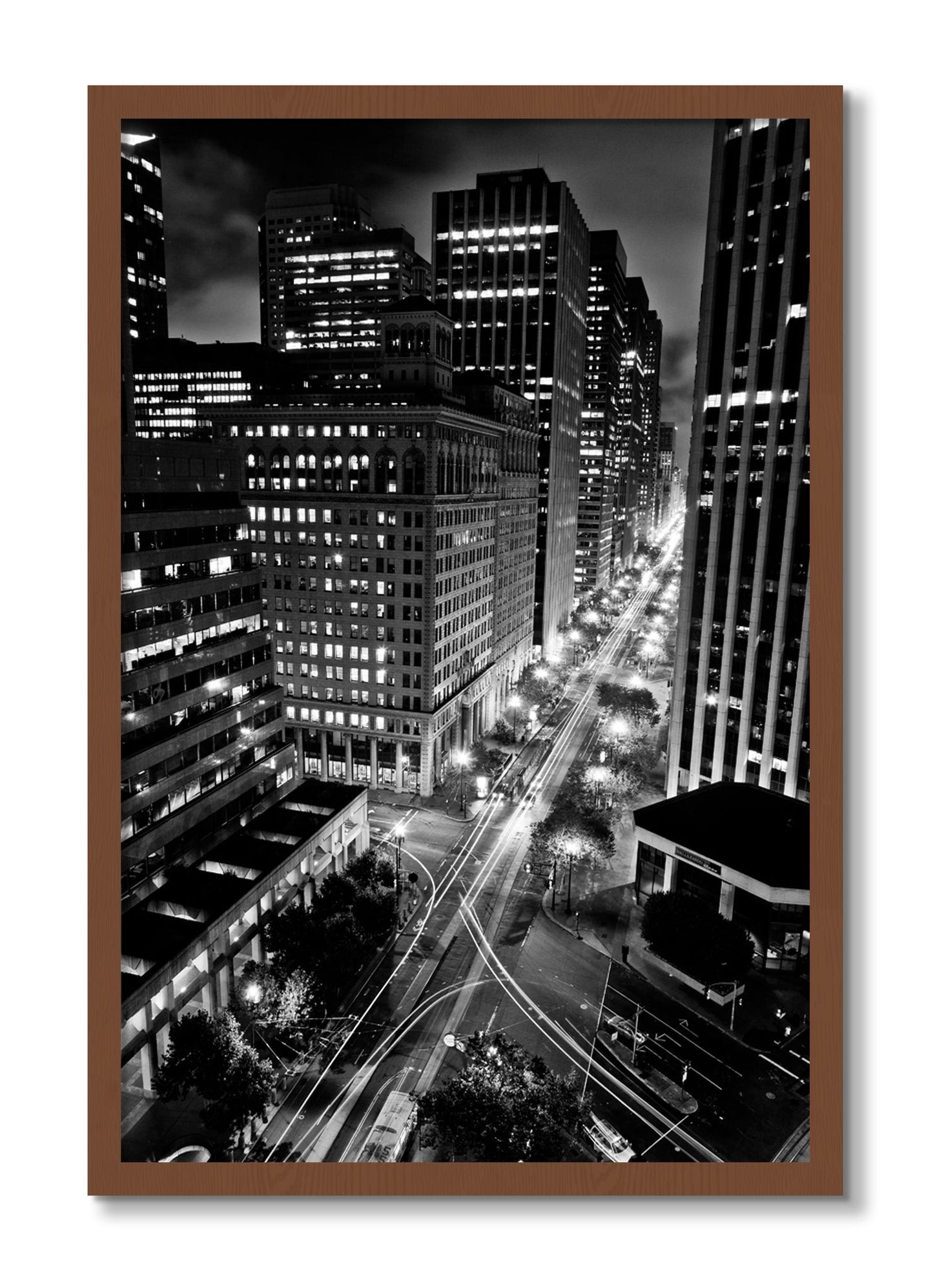 Framed photograph of Market by Dylan Ozanich, Walnut frame, Full Bleed