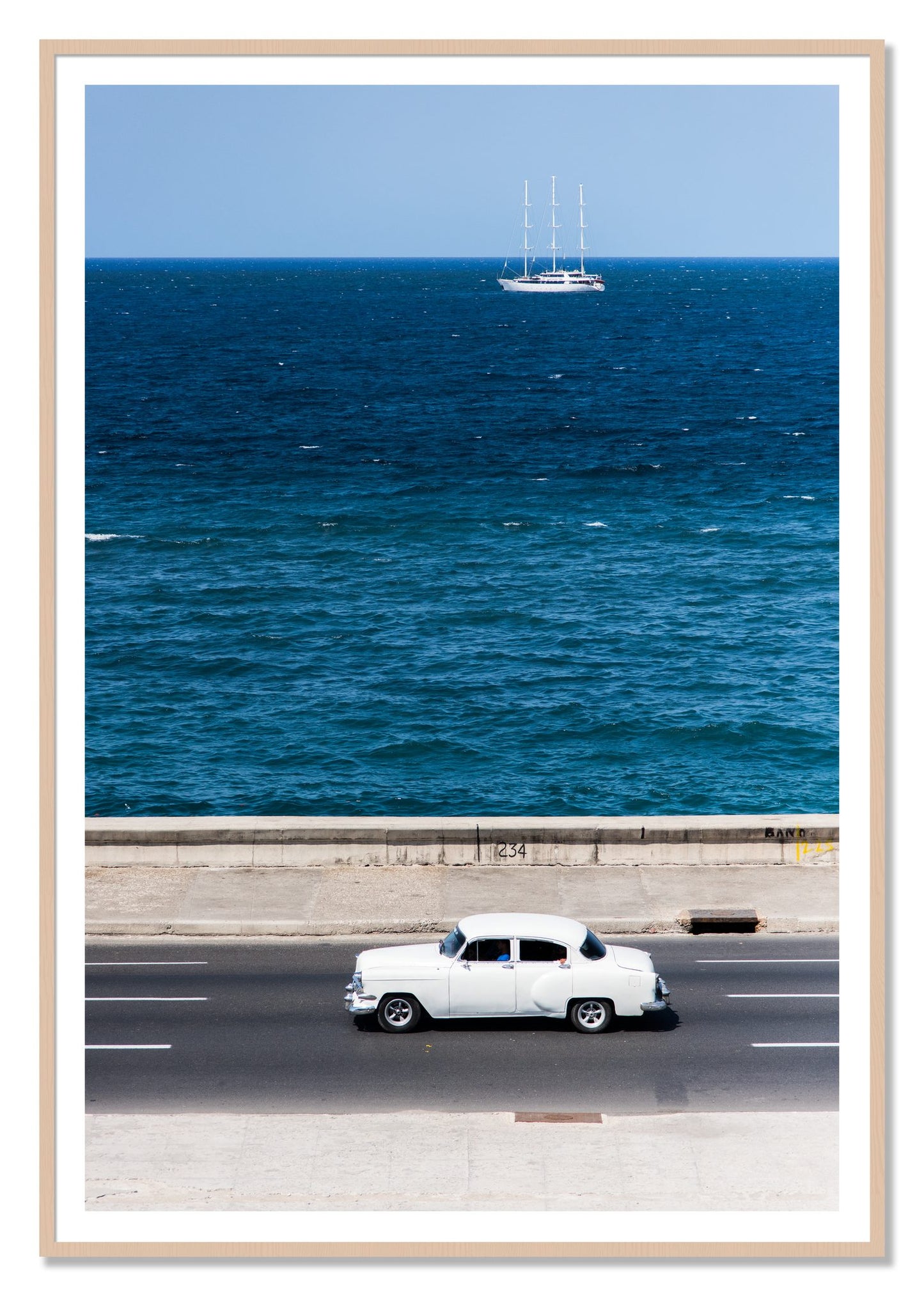 Melacon by Dylan Ozanich, 48×72 print with a White Border in a Maple frame