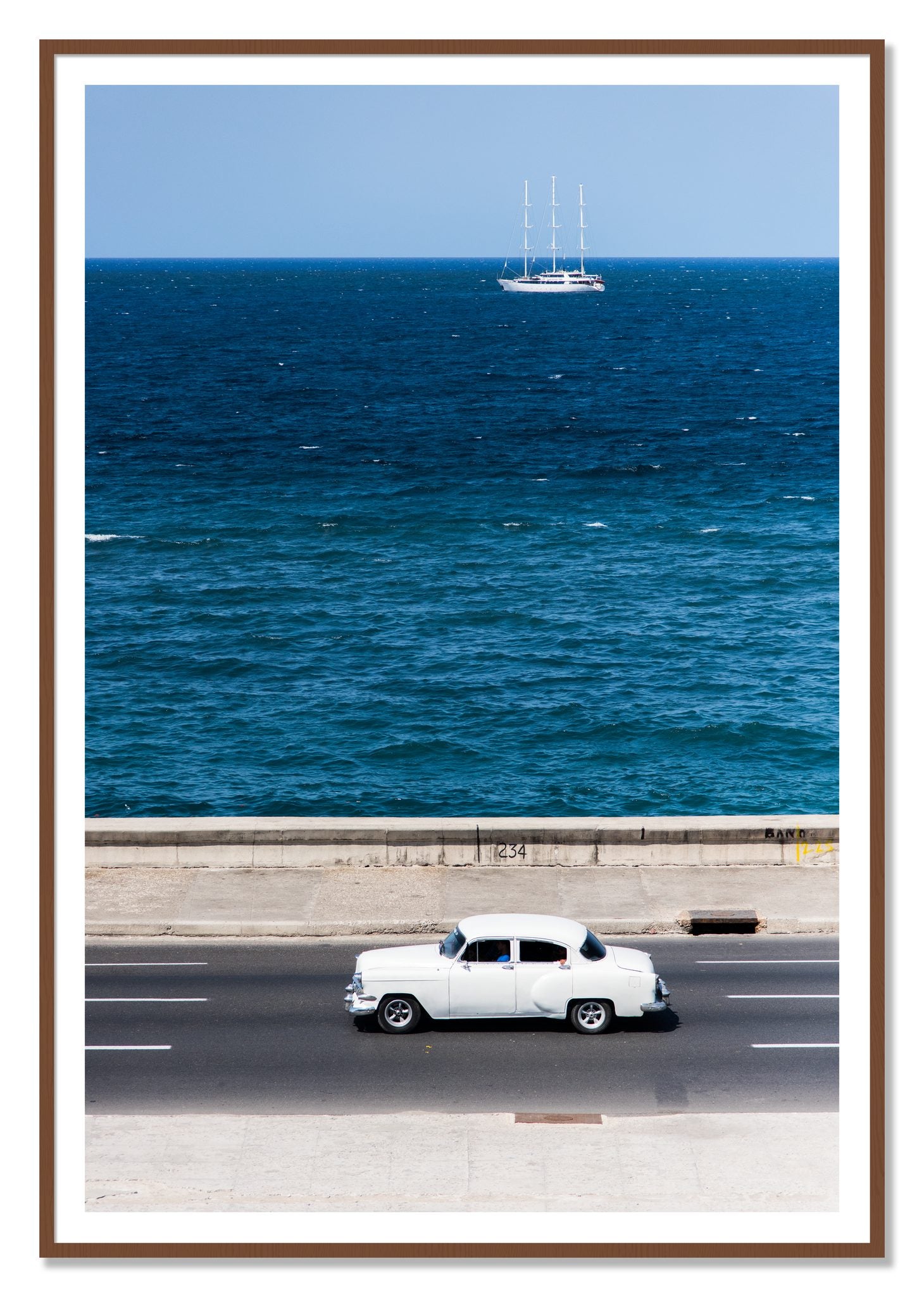 Melacon by Dylan Ozanich, 48×72 print with a White Border in a Walnut frame