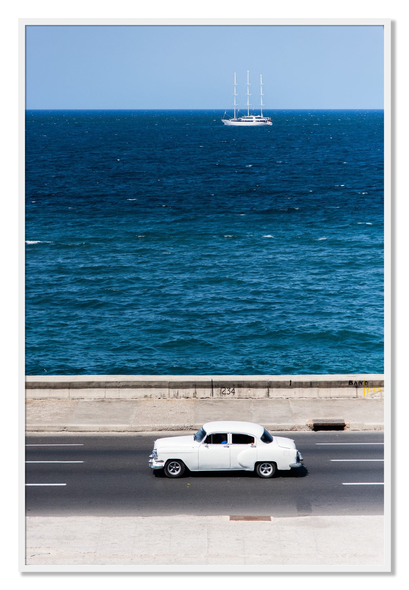 Framed photograph of Melacon by Dylan Ozanich, White frame, Full Bleed
