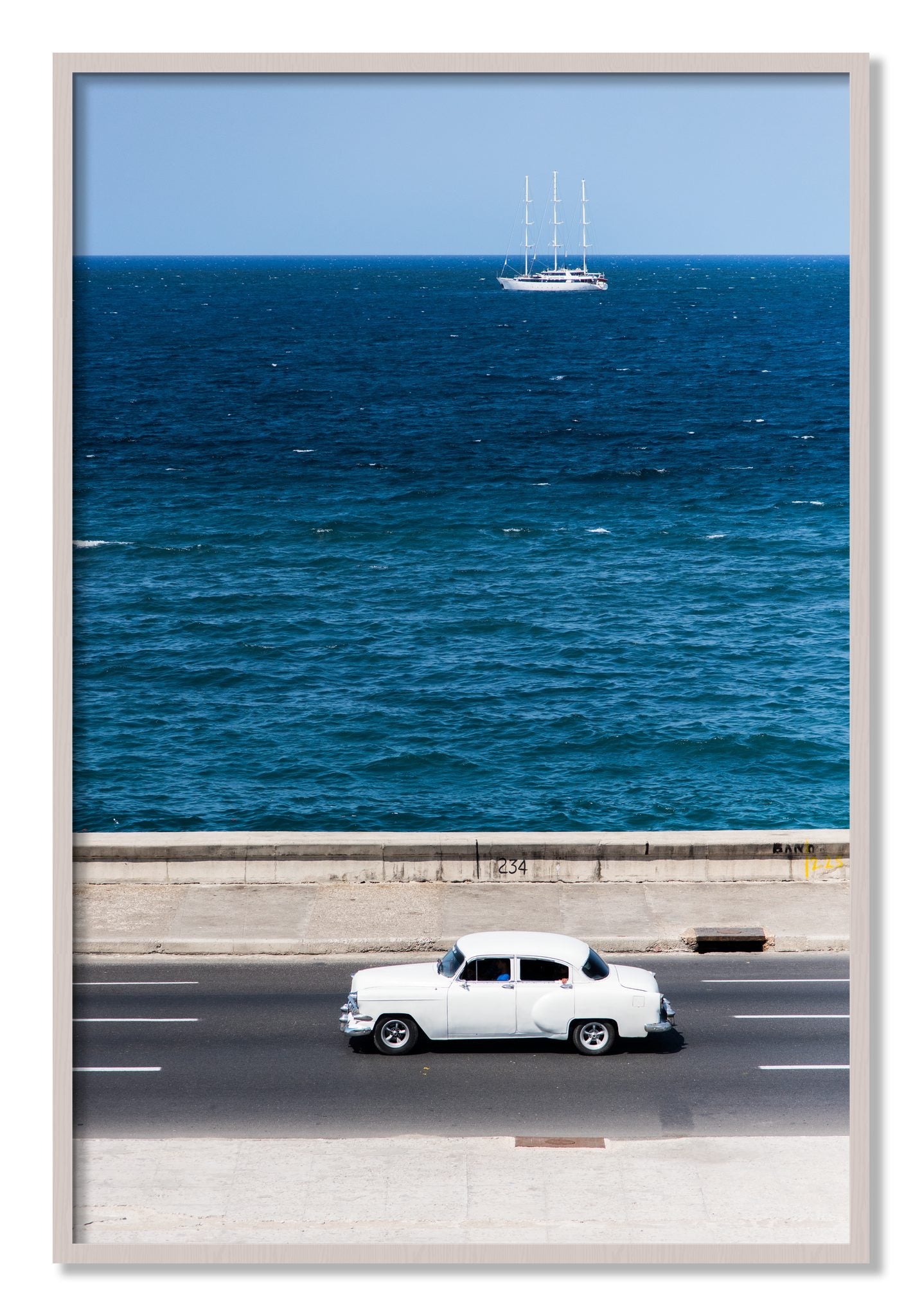Framed photograph of Melacon by Dylan Ozanich, White Maple frame, Full Bleed