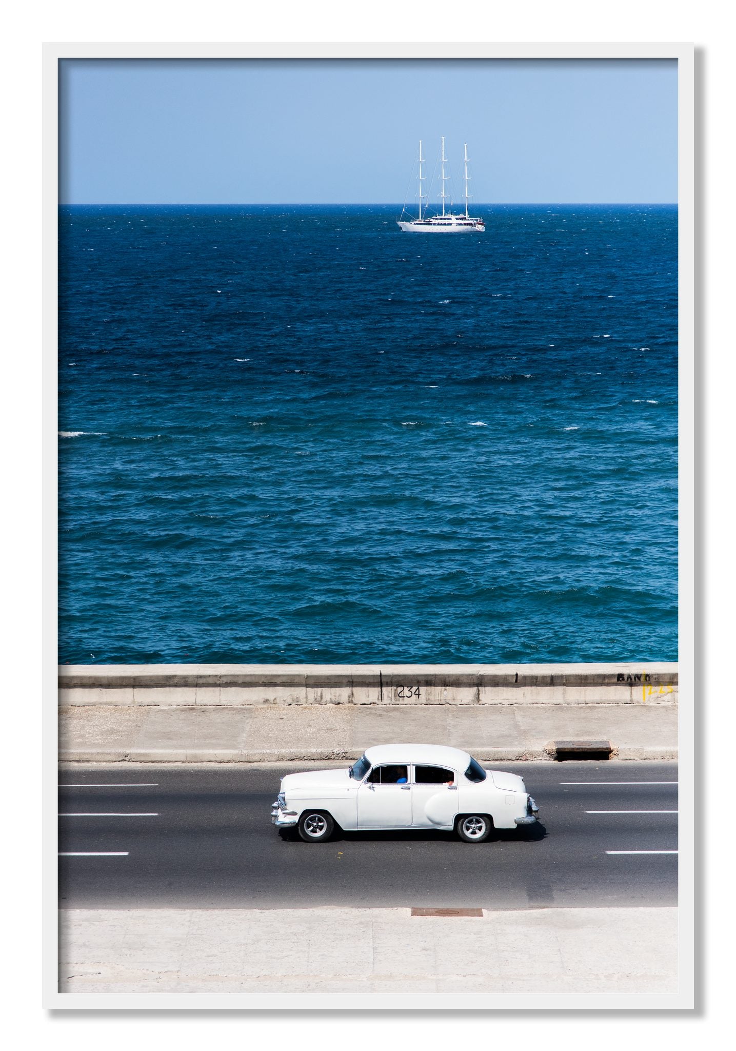 Framed photograph of Melacon by Dylan Ozanich, White frame, Full Bleed