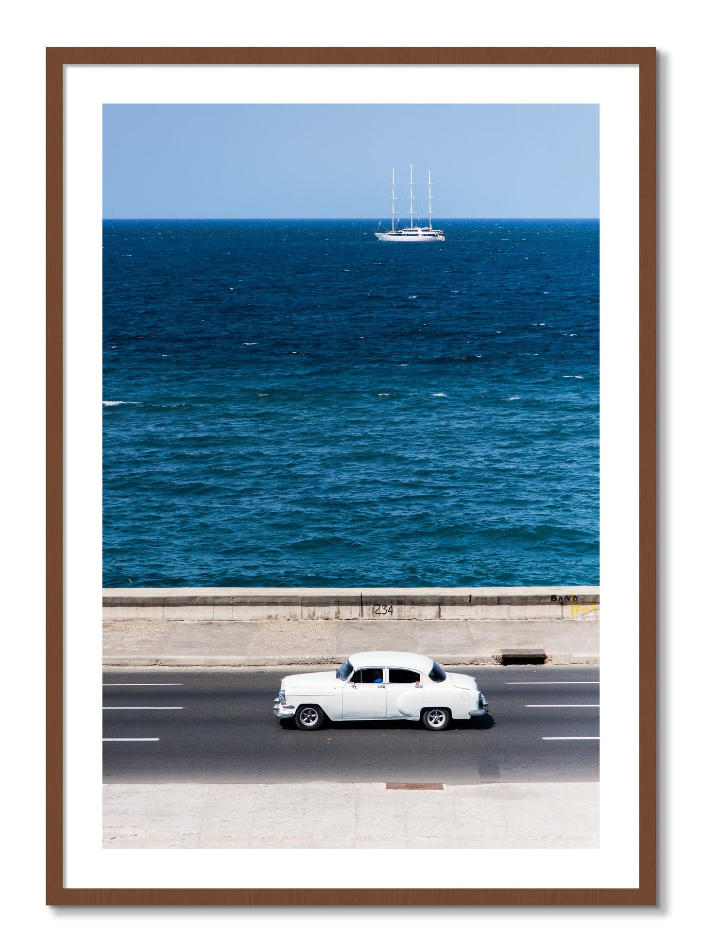 Framed photograph of Melacon by Dylan Ozanich, Walnut frame, Borders
