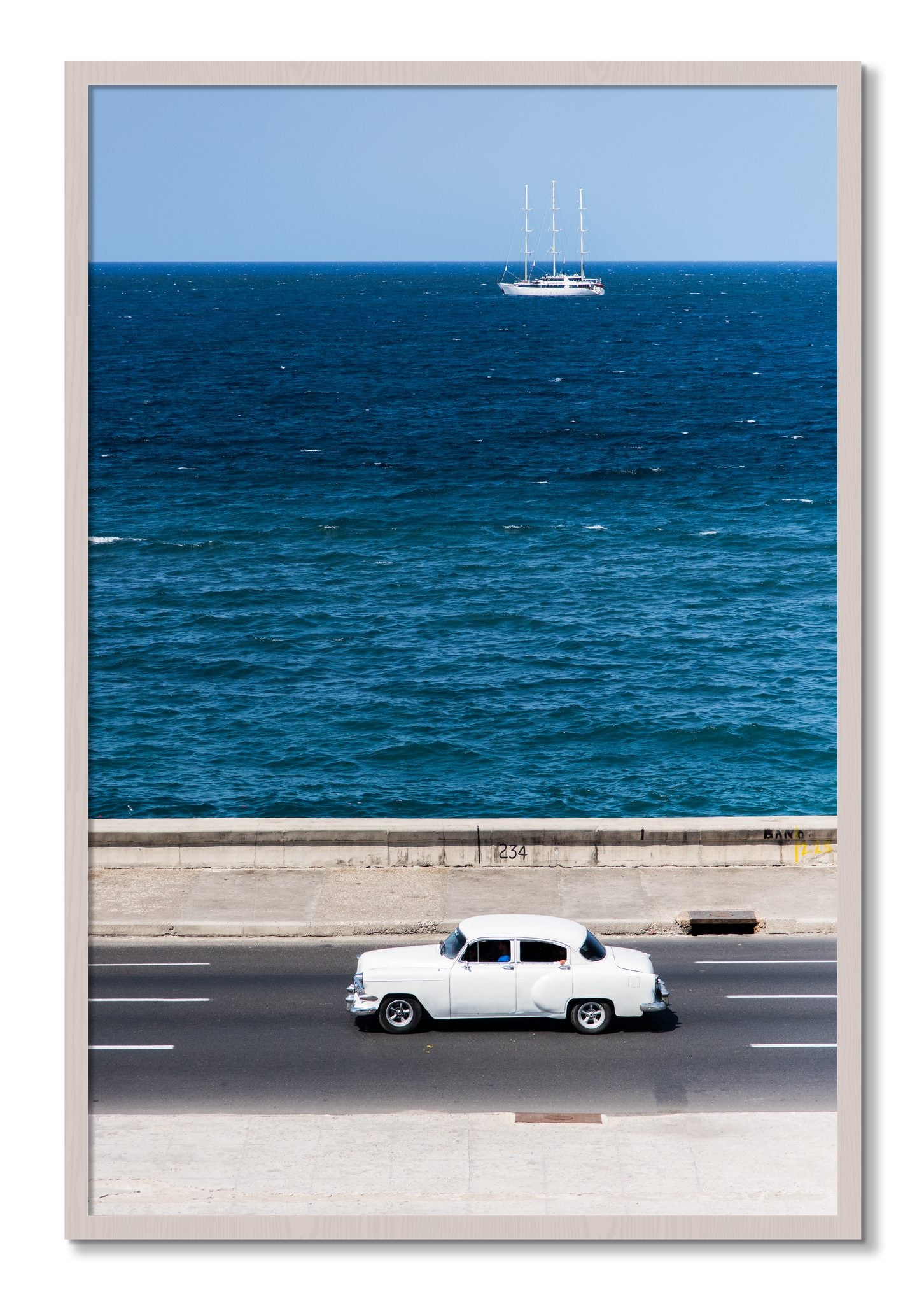 Framed photograph of Melacon by Dylan Ozanich, White Maple frame, Full Bleed