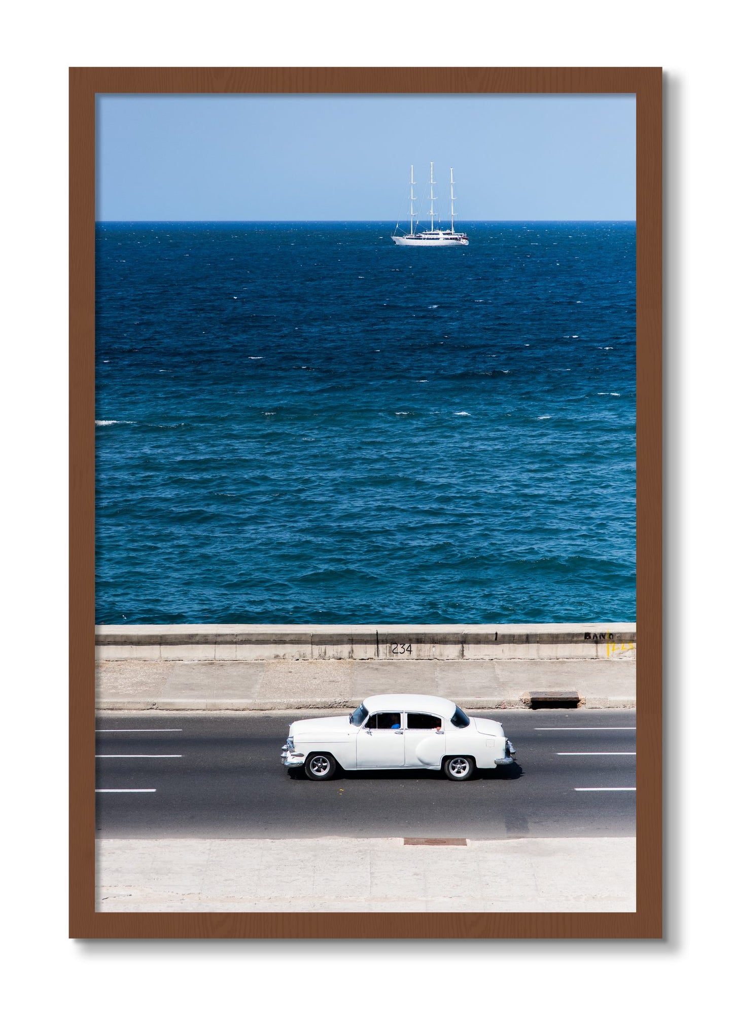 Framed photograph of Melacon by Dylan Ozanich, Walnut frame, Full Bleed