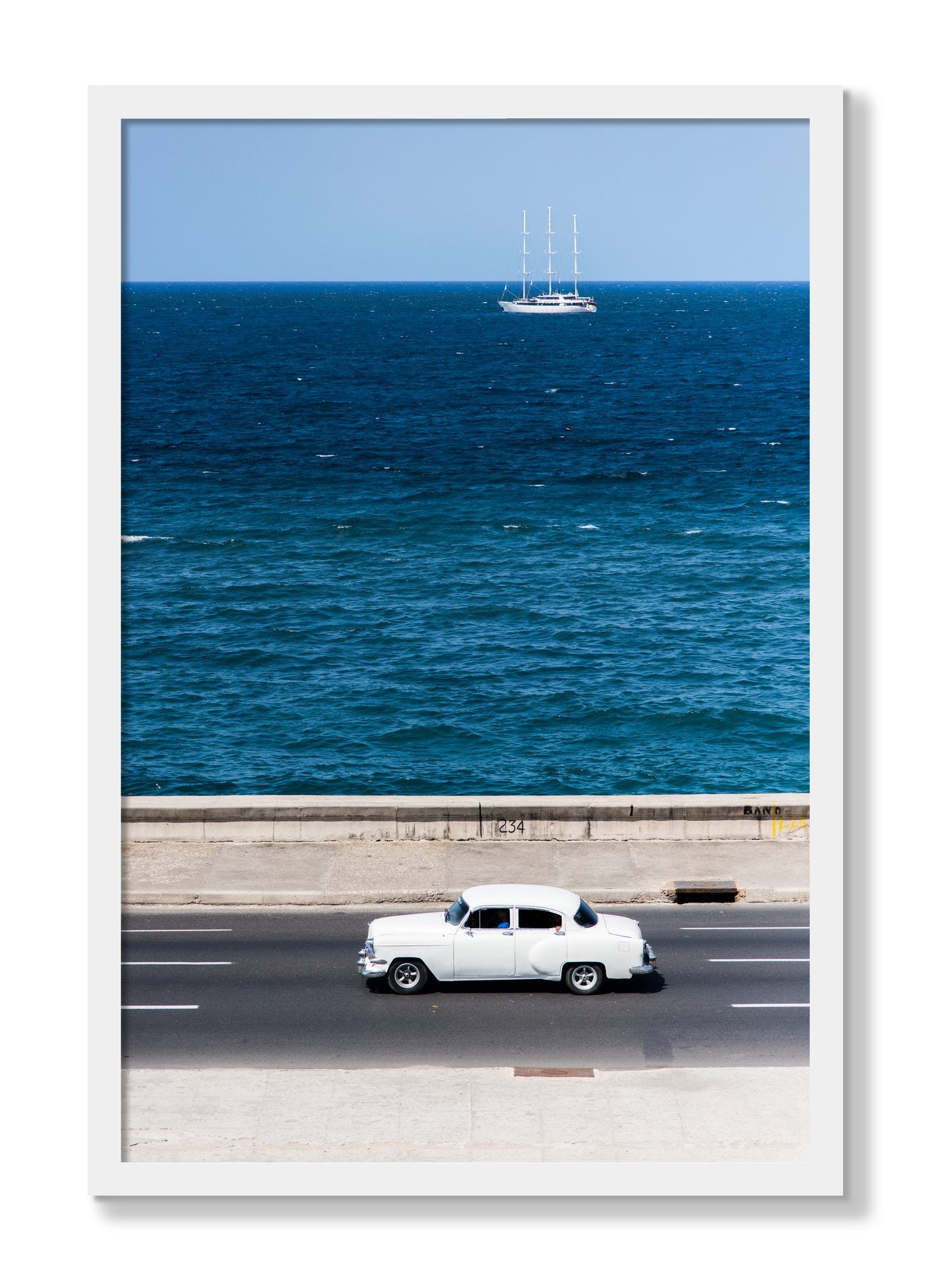 Framed photograph of Melacon by Dylan Ozanich, White frame, Full Bleed