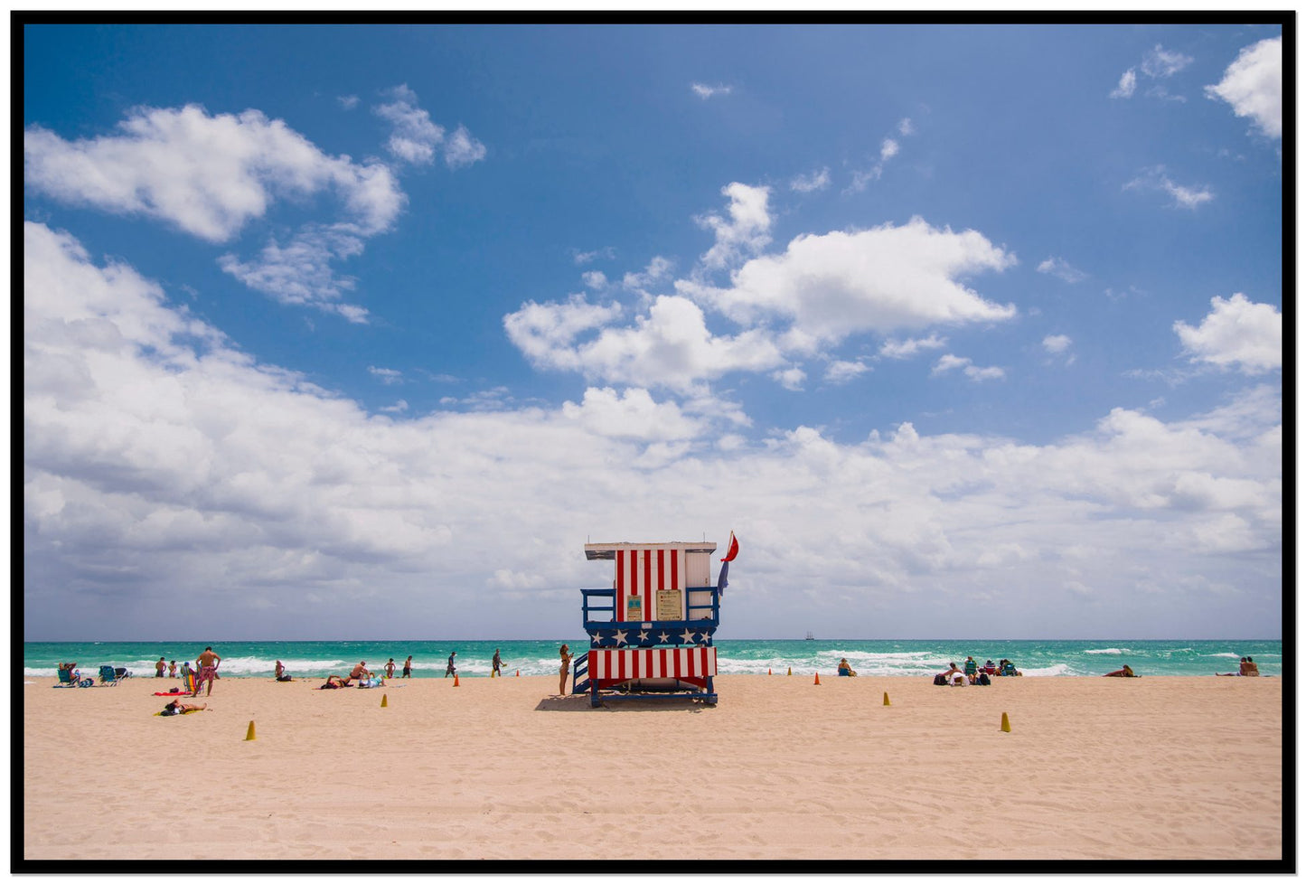 Miami by Dylan Ozanich, 48×72 Full Bleed Print in a Black frame