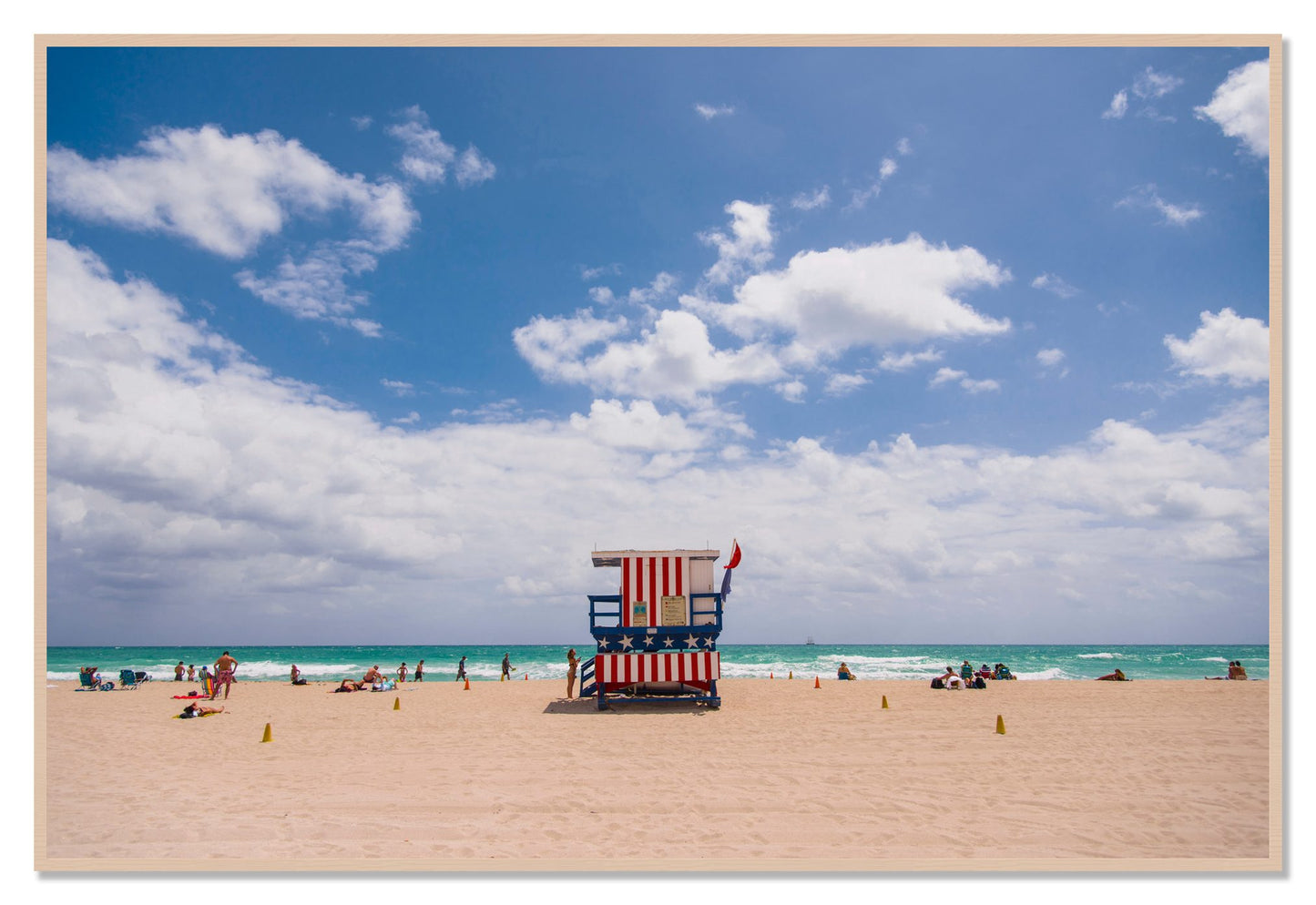 Miami by Dylan Ozanich, 48×72 Full Bleed Print in a Maple frame