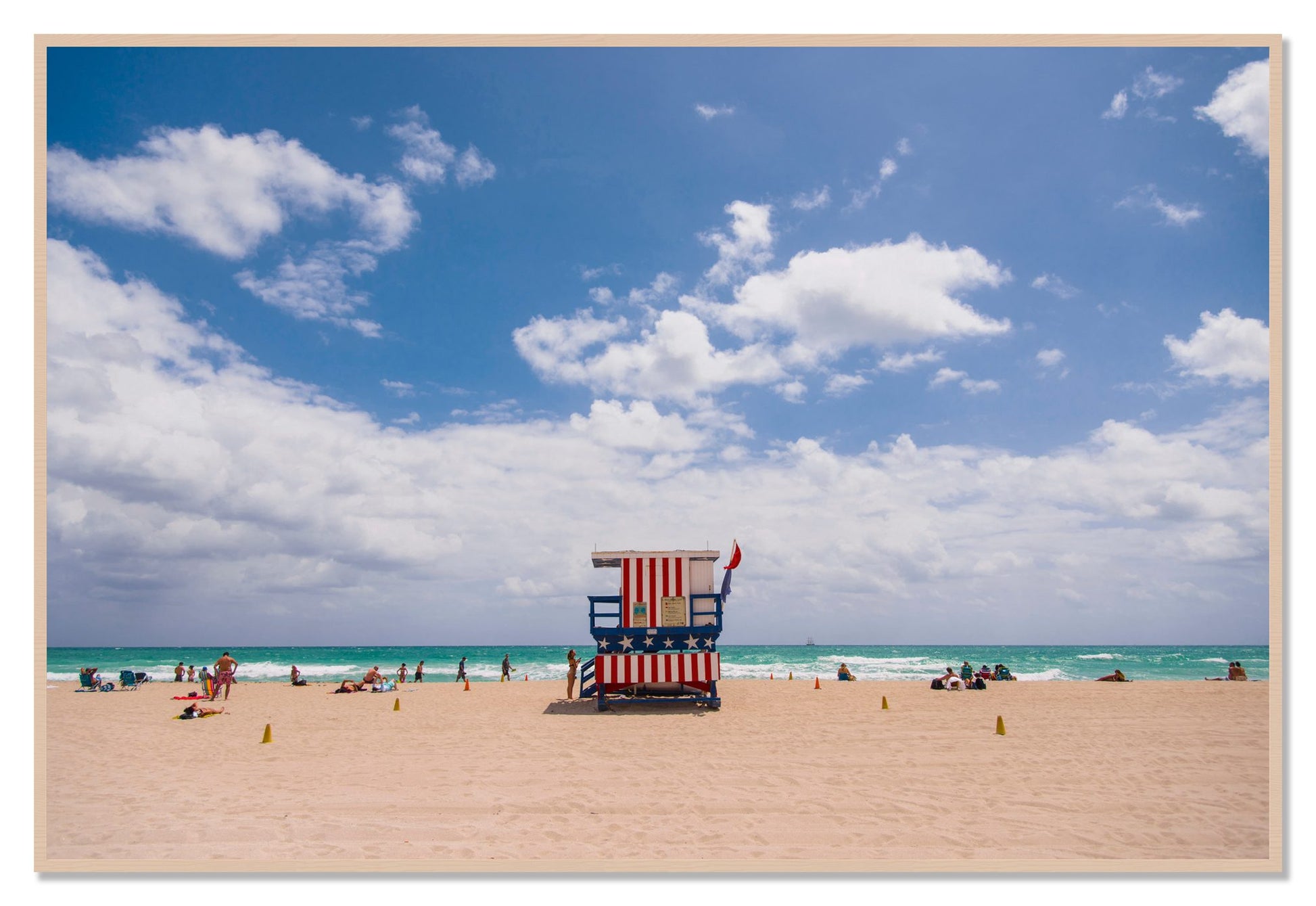 Miami by Dylan Ozanich, 48×72 Full Bleed Print in a Maple frame