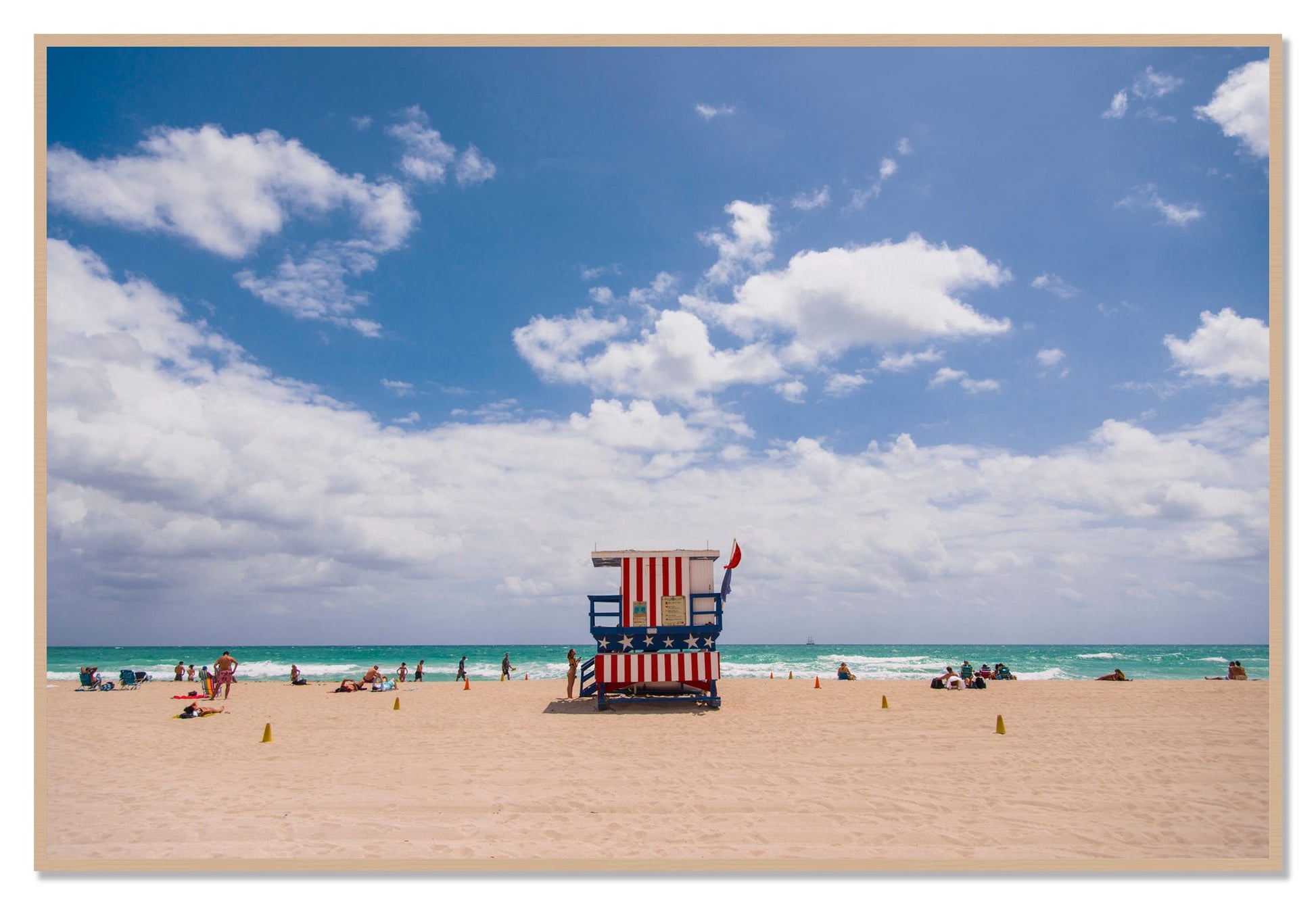 Miami by Dylan Ozanich, 48×72 Full Bleed Print in an Oak frame