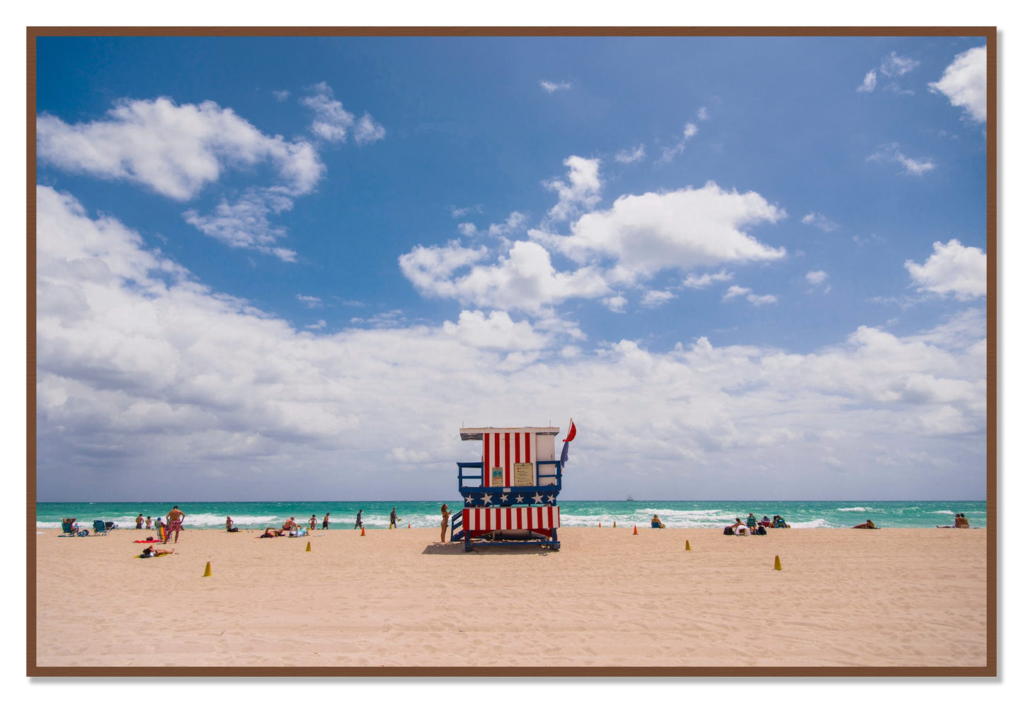 Miami by Dylan Ozanich, 48×72 Full Bleed Print in a Walnut frame