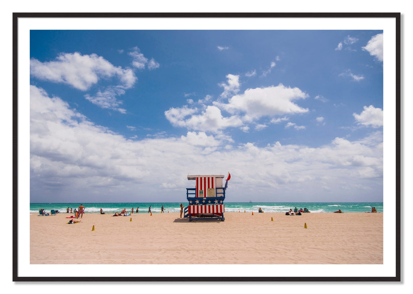 Framed photograph of Miami by Dylan Ozanich, Black Walnut frame, Borders