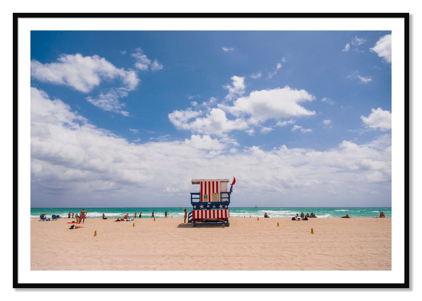 Framed photograph of Miami by Dylan Ozanich, Black frame, Borders
