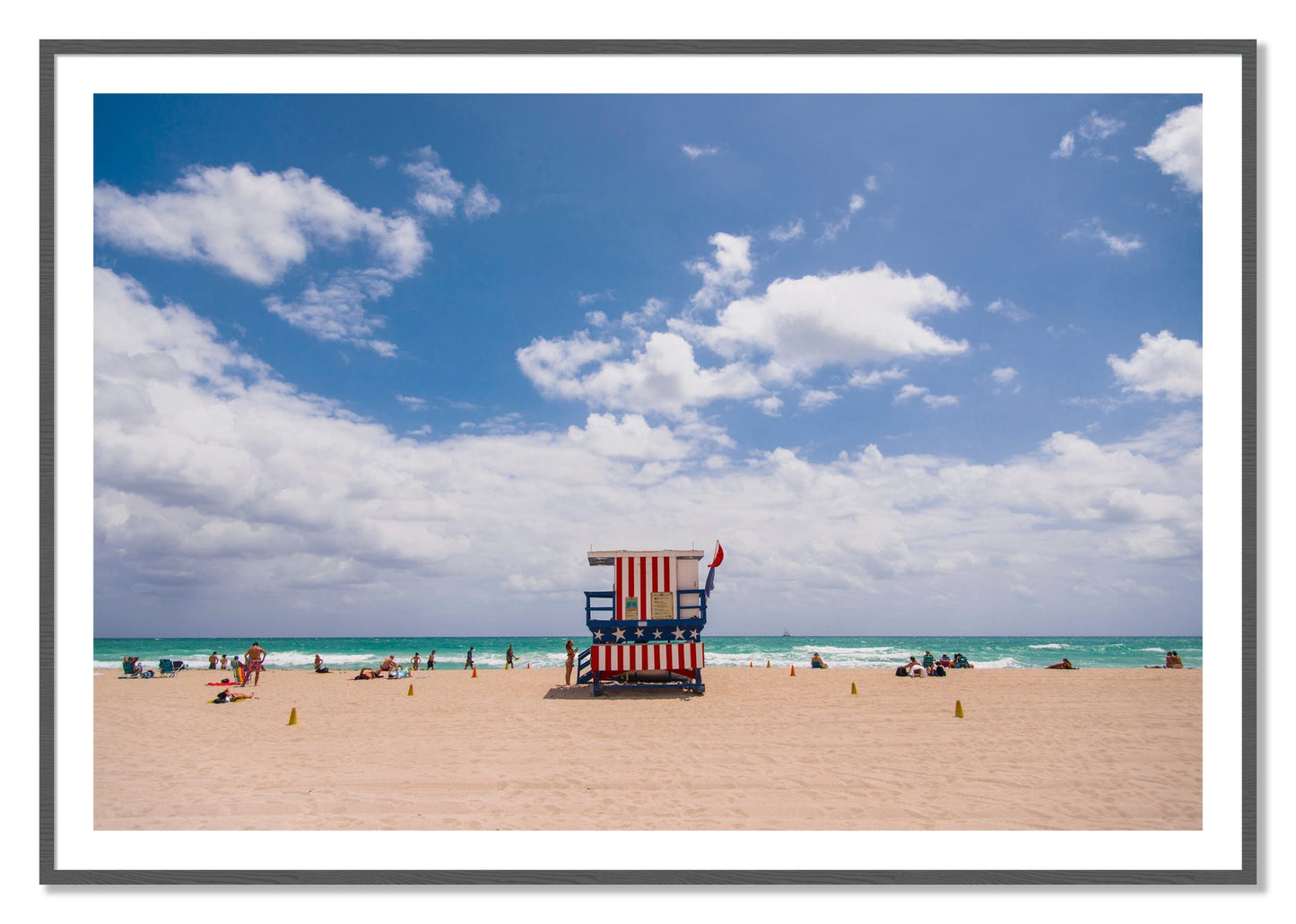 Framed photograph of Miami by Dylan Ozanich, Grey frame, Borders