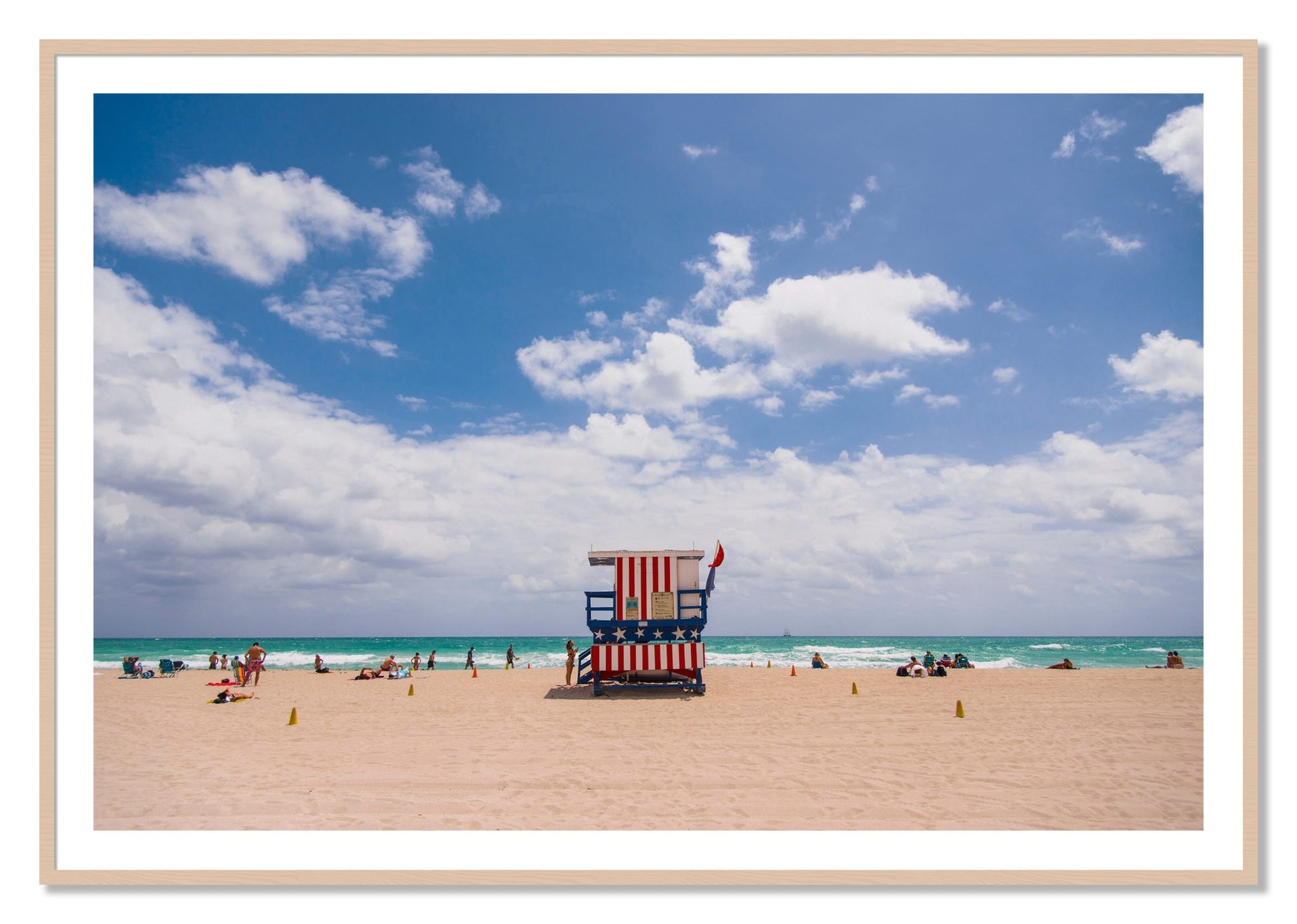 Framed photograph of Miami by Dylan Ozanich, Maple frame, Borders