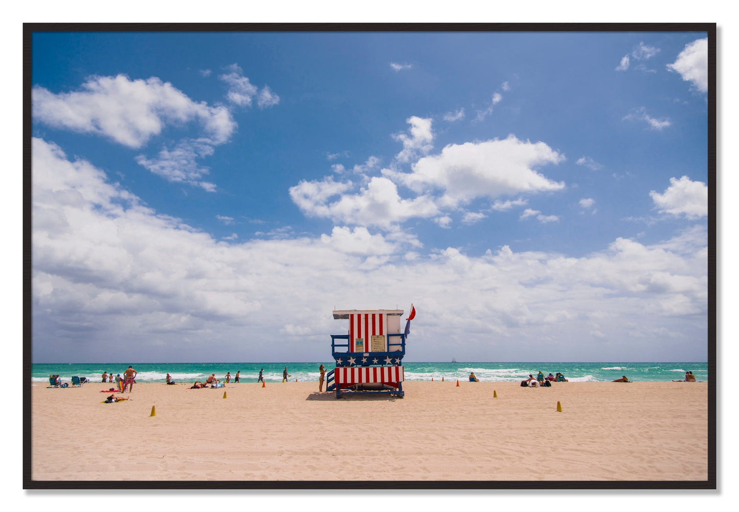 Framed photograph of Miami by Dylan Ozanich, Black Walnut frame, Full Bleed