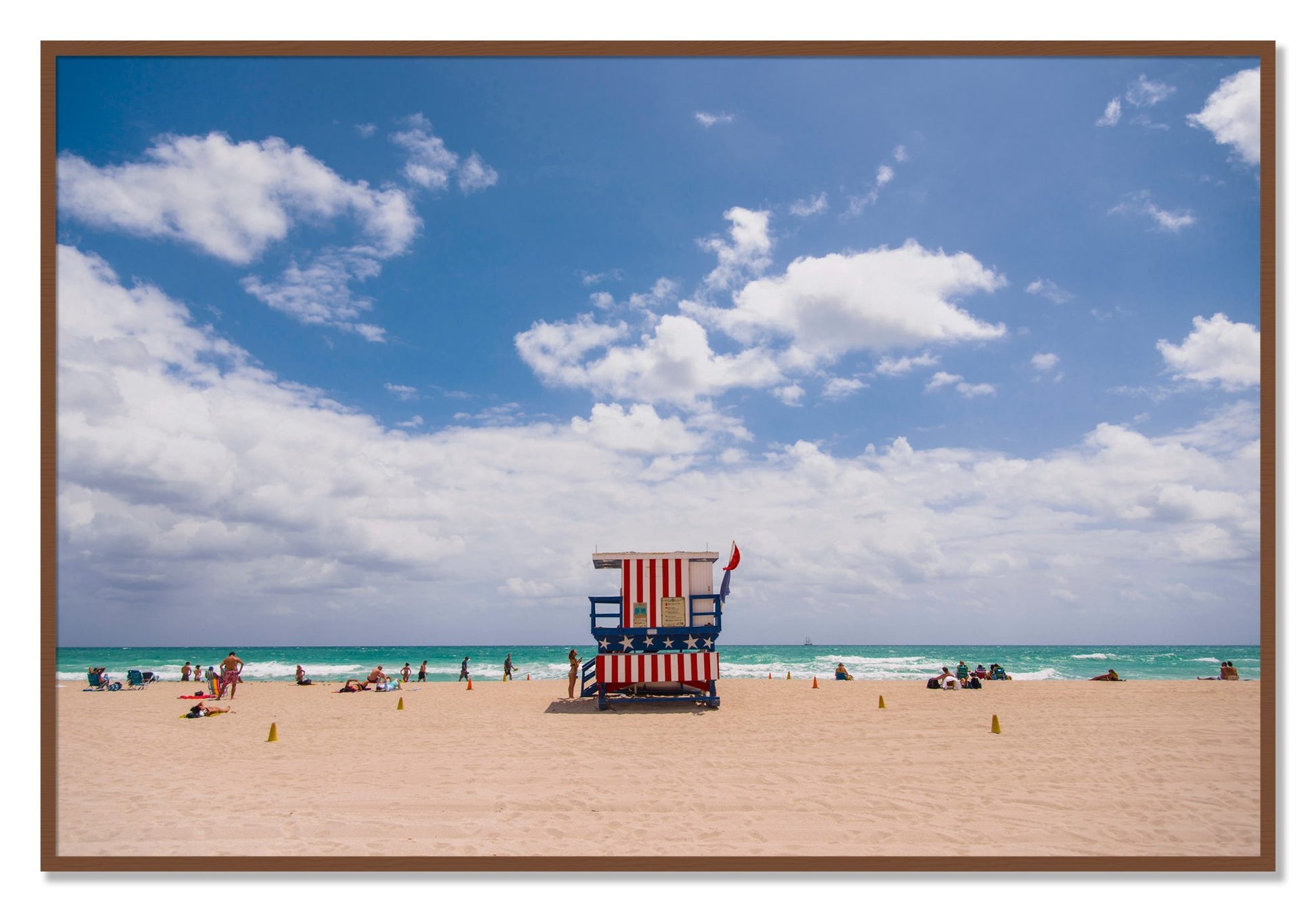 Framed photograph of Miami by Dylan Ozanich, Walnut frame, Full Bleed