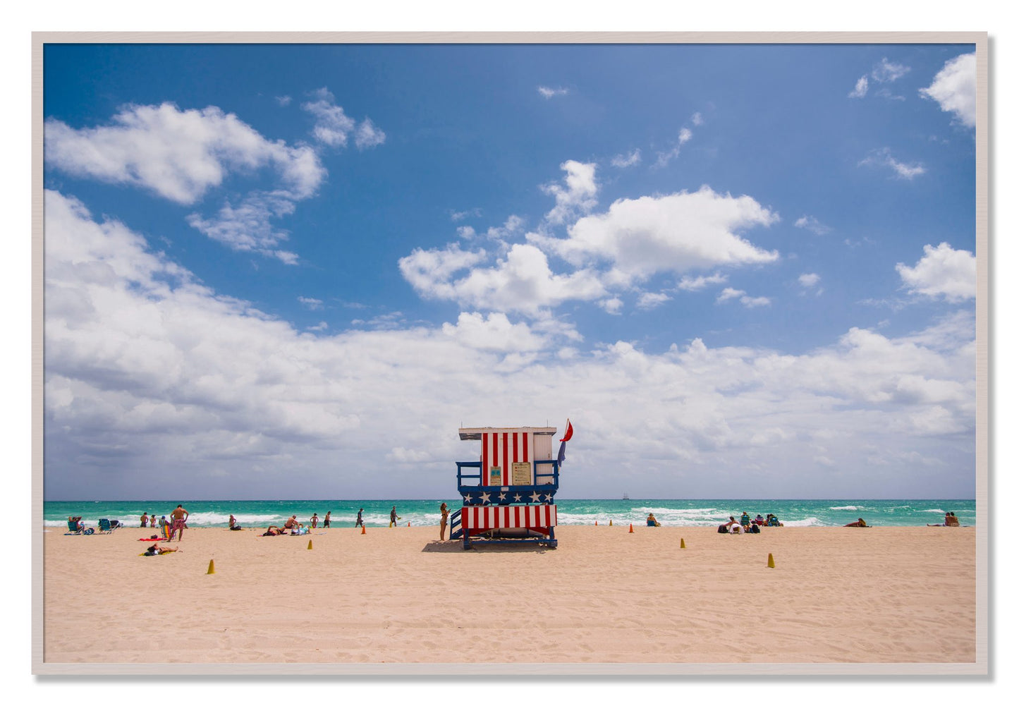 Framed photograph of Miami by Dylan Ozanich, White Maple frame, Full Bleed