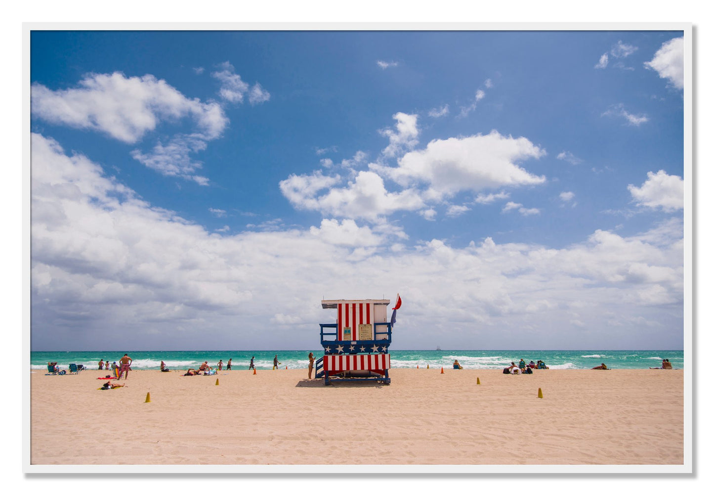 Framed photograph of Miami by Dylan Ozanich, White frame, Full Bleed