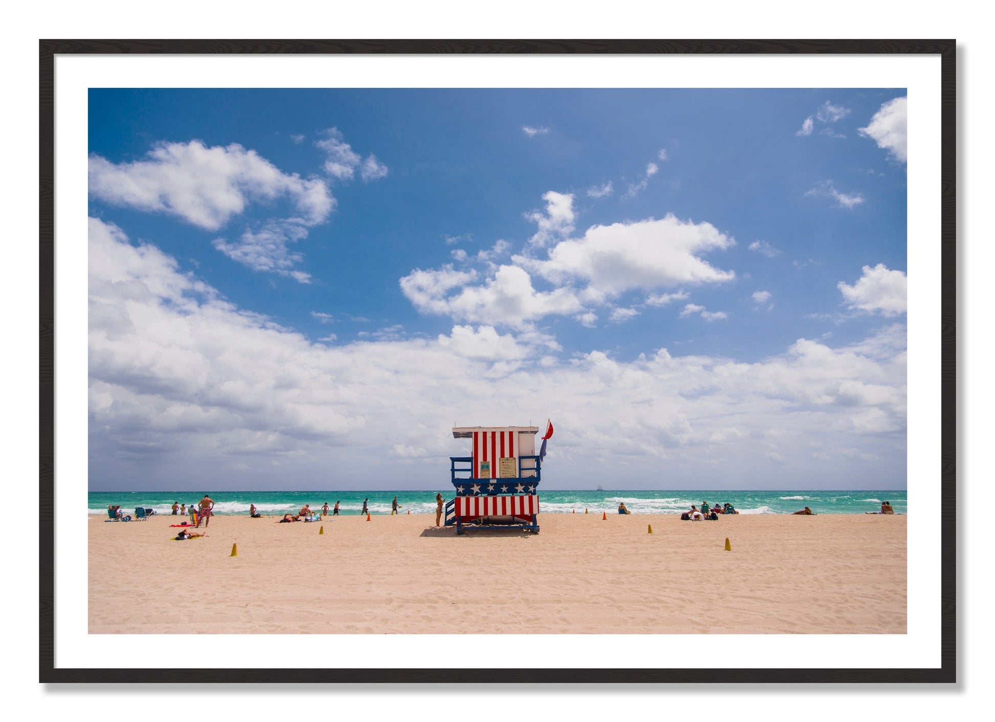 Framed photograph of Miami by Dylan Ozanich, Black Walnut frame, Borders