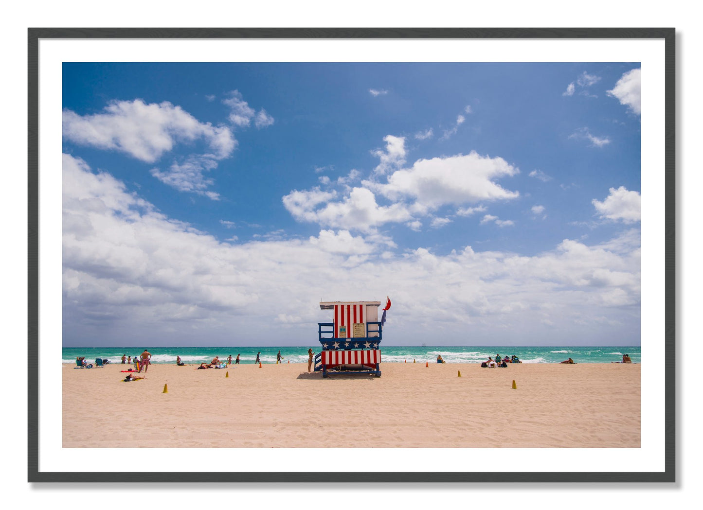 Framed photograph of Miami by Dylan Ozanich, Grey frame, Borders