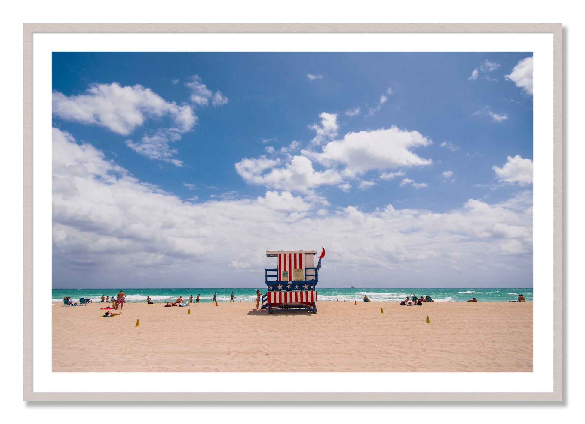 Framed photograph of Miami by Dylan Ozanich, White Maple frame, Borders