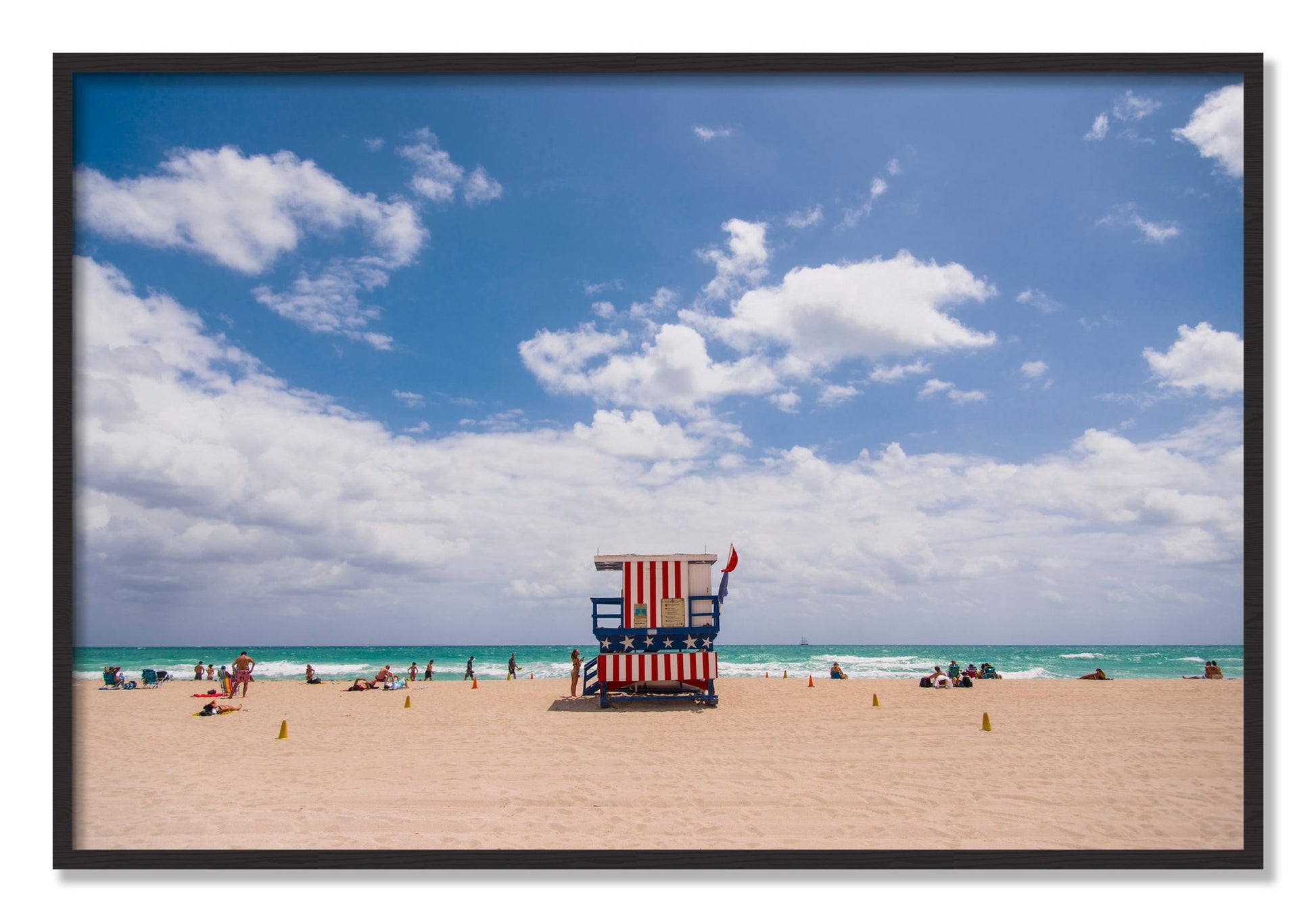 Framed photograph of Miami by Dylan Ozanich, Black Walnut frame, Full Bleed