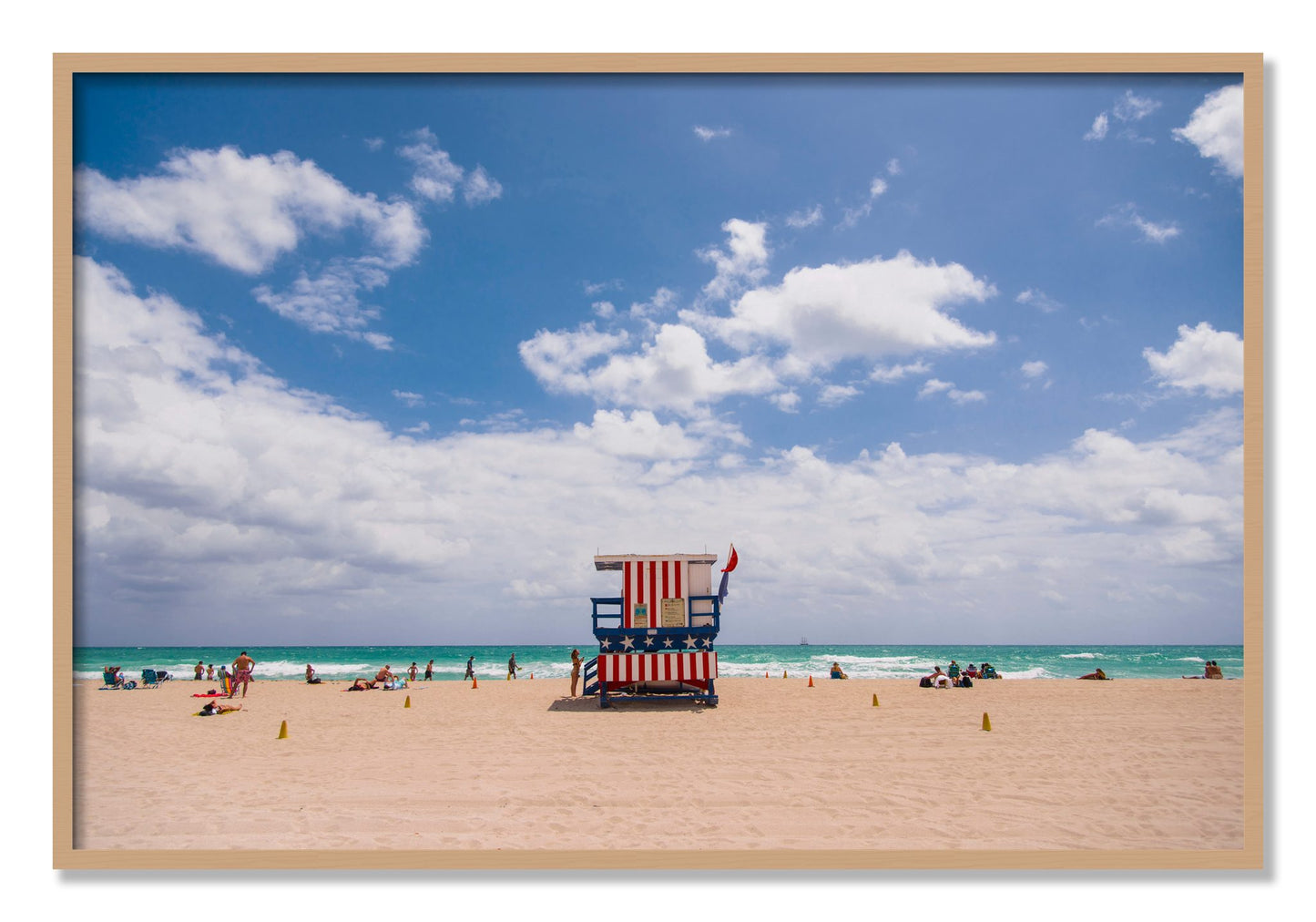 Framed photograph of Miami by Dylan Ozanich, Oak frame, Full Bleed