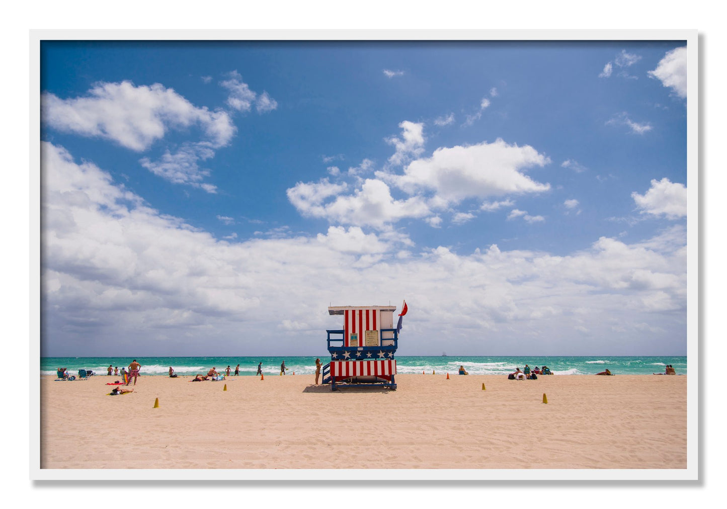 Framed photograph of Miami by Dylan Ozanich, White frame, Full Bleed