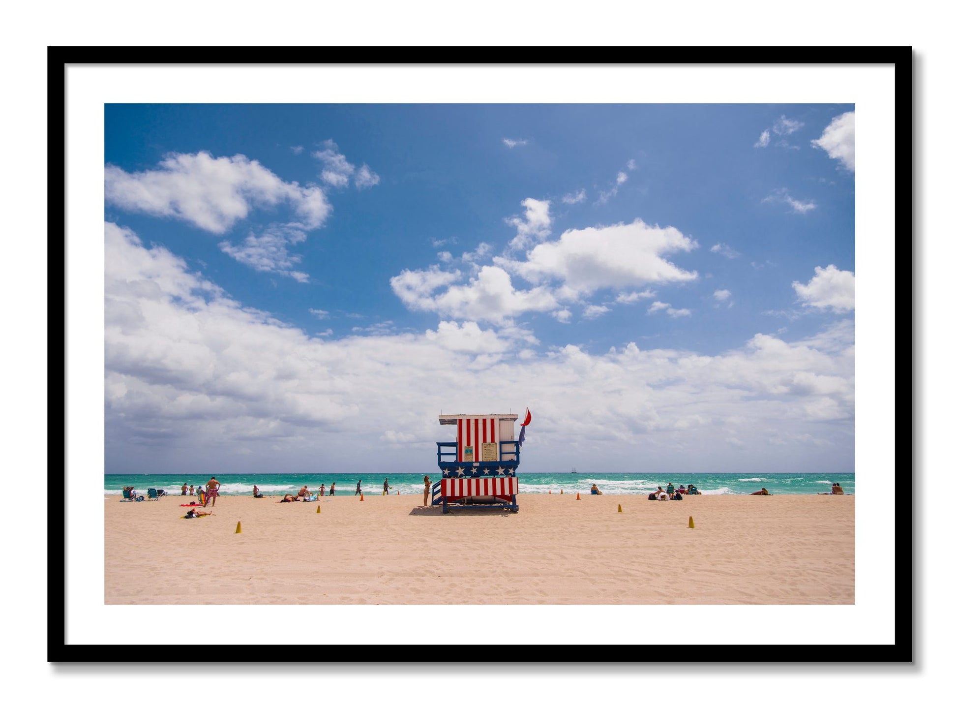 Framed photograph of Miami by Dylan Ozanich, Black frame, Borders