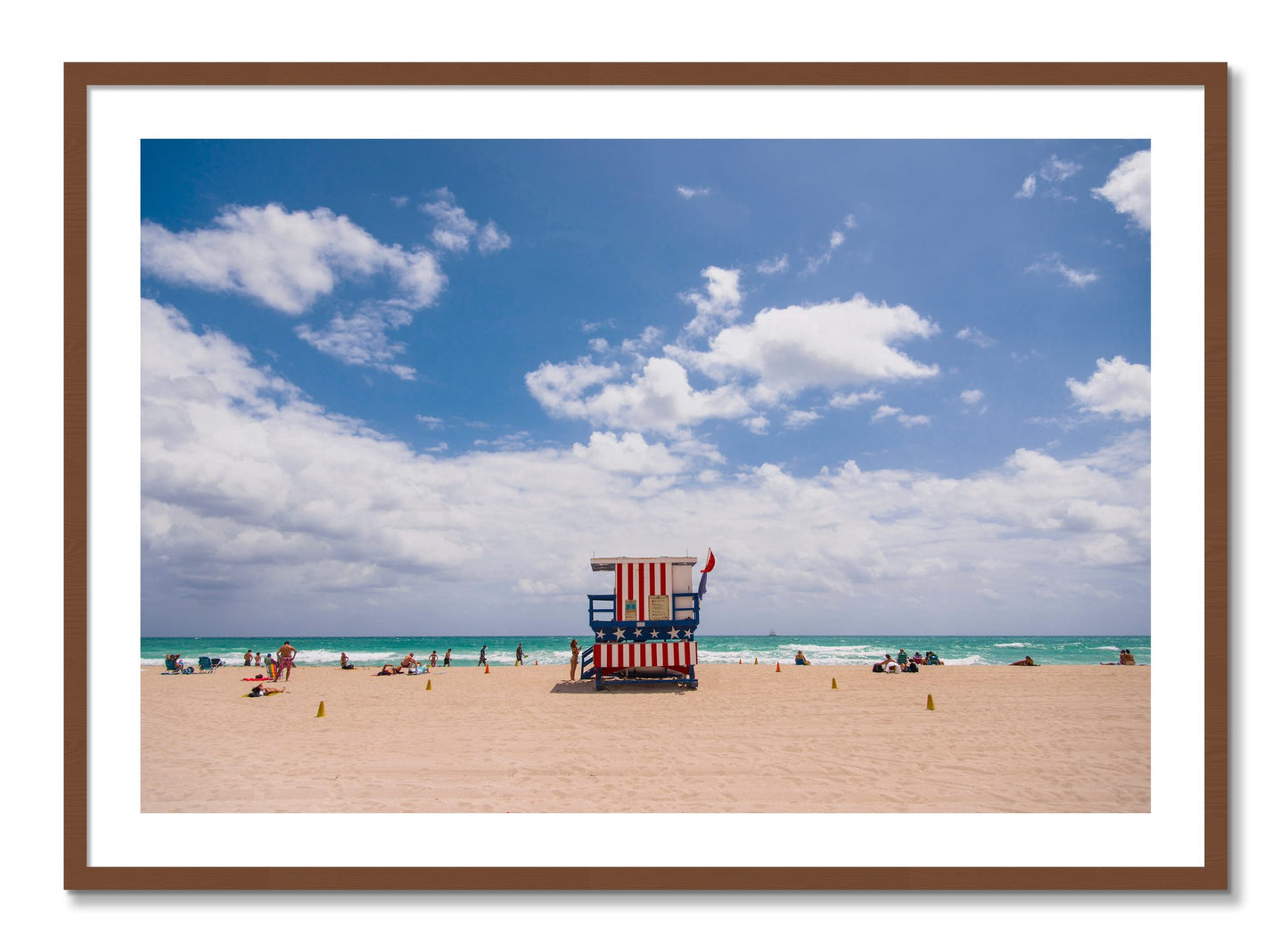 Framed photograph of Miami by Dylan Ozanich, Walnut frame, Borders