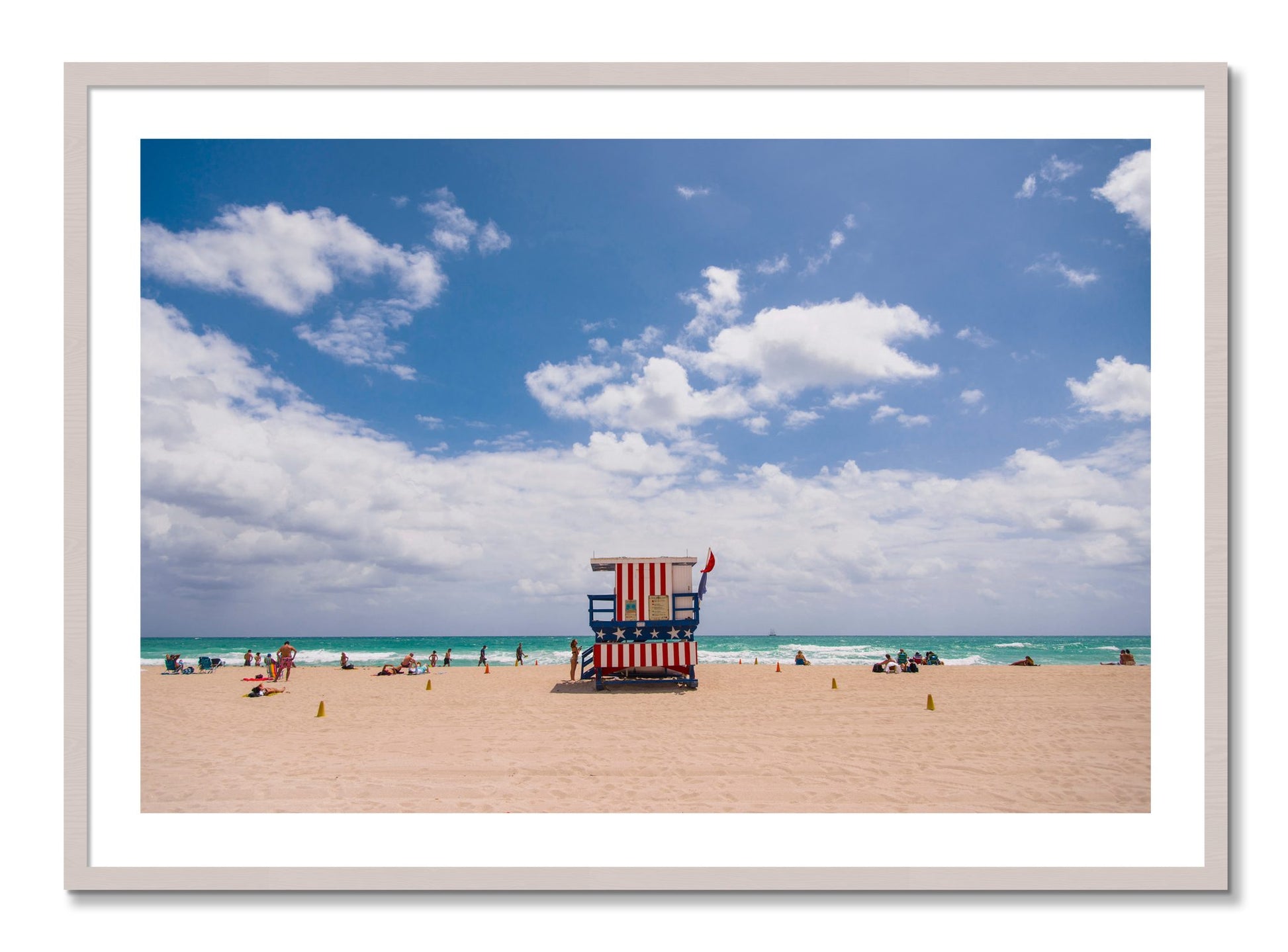 Framed photograph of Miami by Dylan Ozanich, White Maple frame, Borders