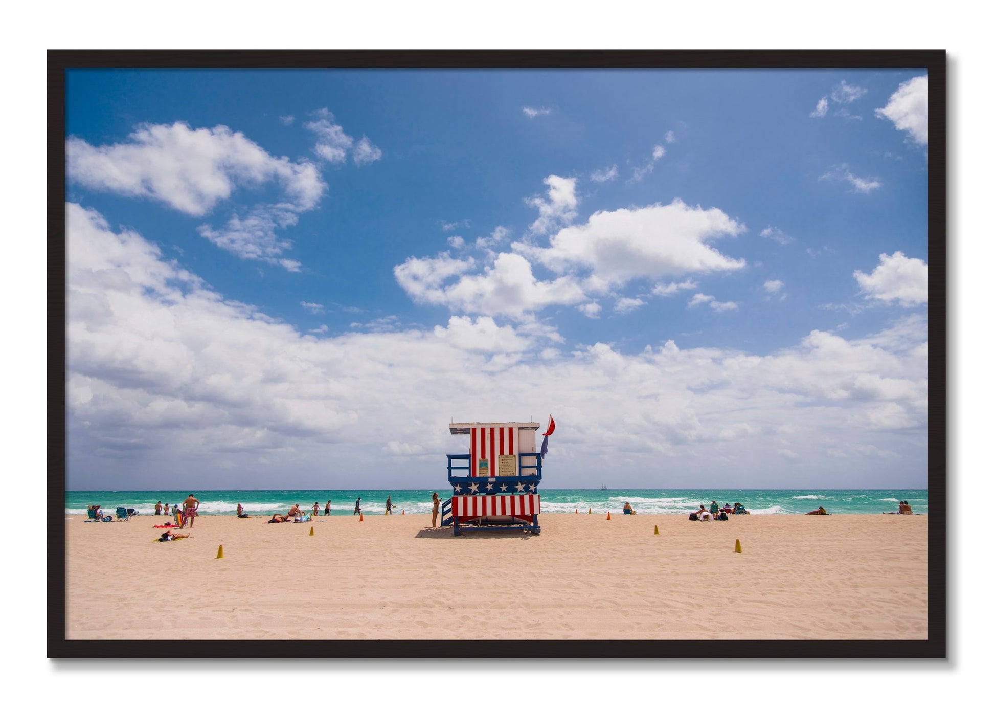 Framed photograph of Miami by Dylan Ozanich, Black Walnut frame, Full Bleed