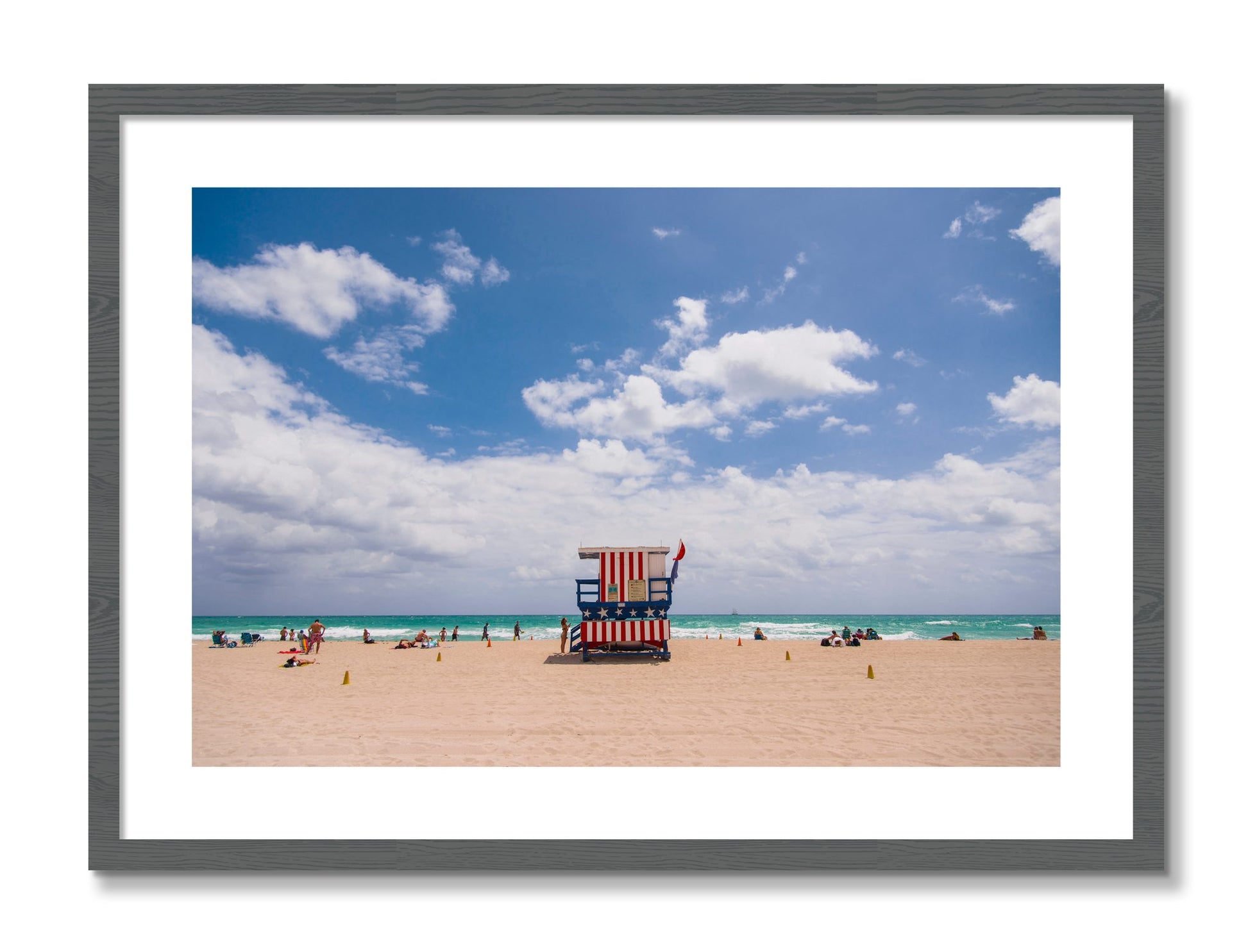 Framed photograph of Miami by Dylan Ozanich, Grey frame, Borders