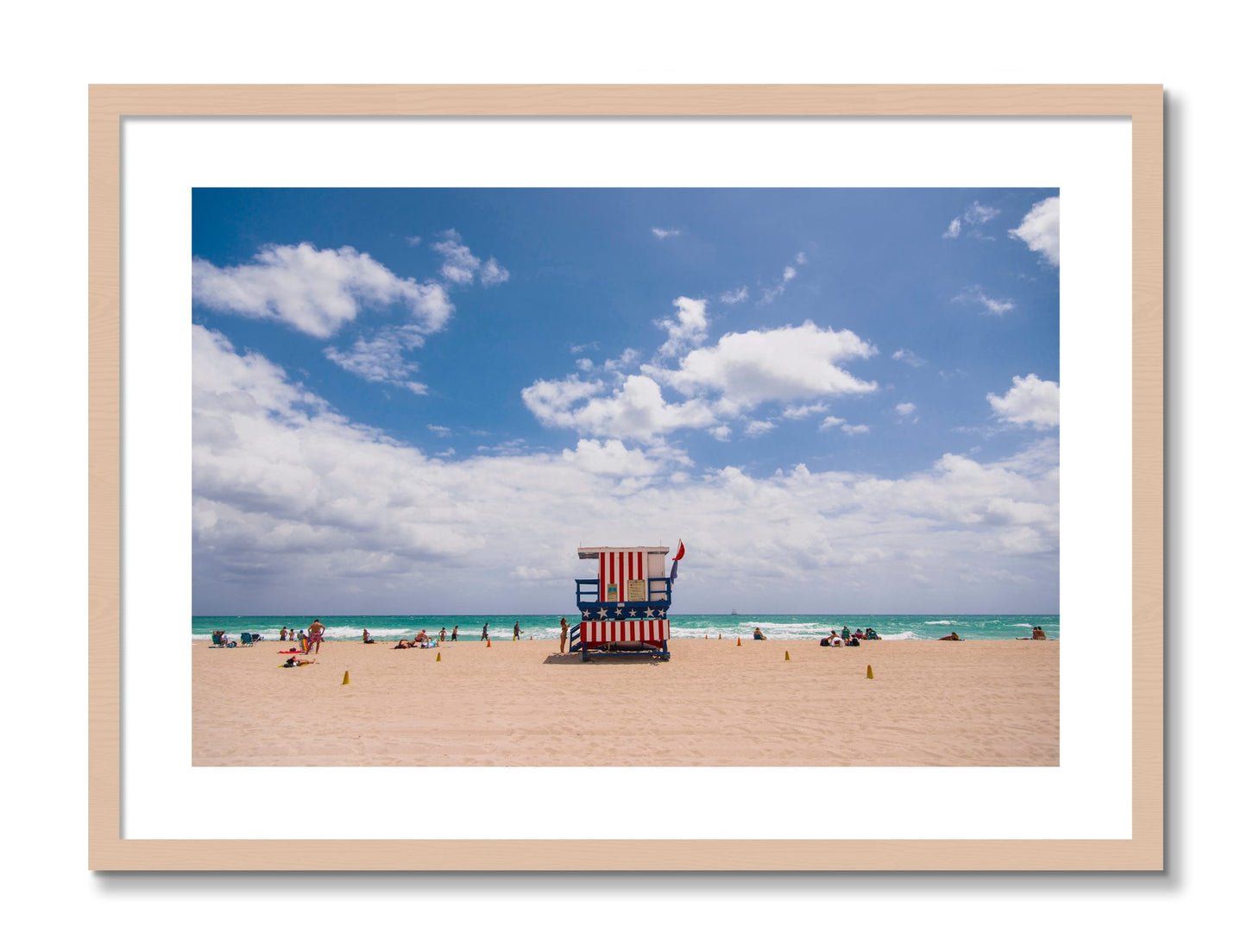 Framed photograph of Miami by Dylan Ozanich, Maple frame, Borders