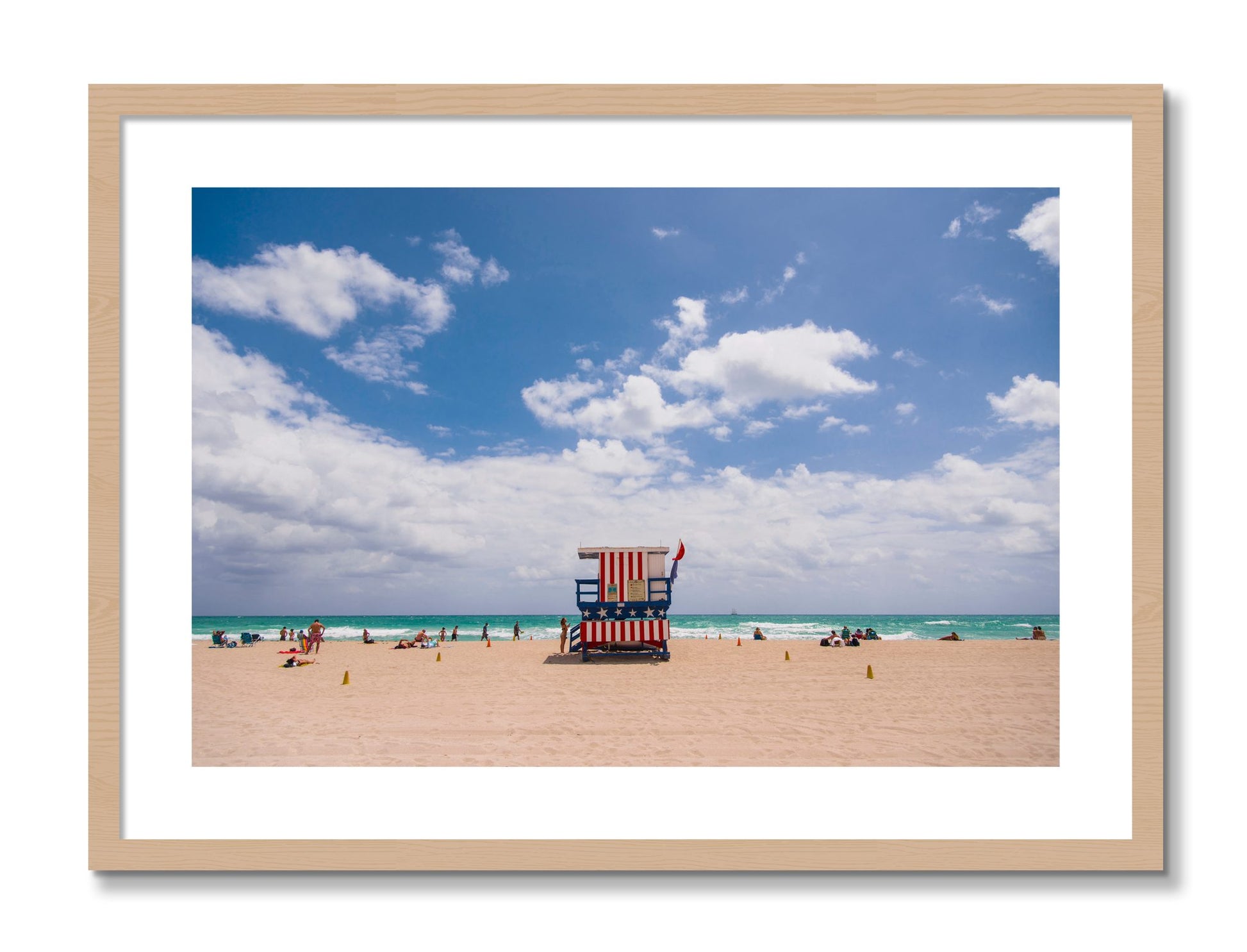 Framed photograph of Miami by Dylan Ozanich, Oak frame, Borders