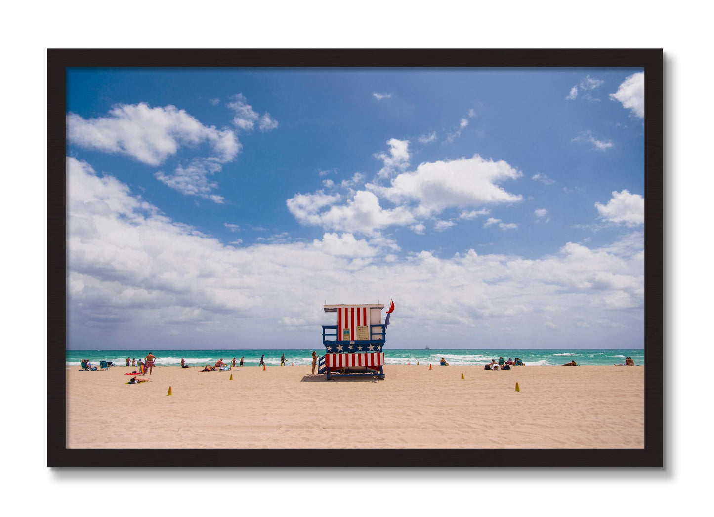 Framed photograph of Miami by Dylan Ozanich, Black Walnut frame, Full Bleed