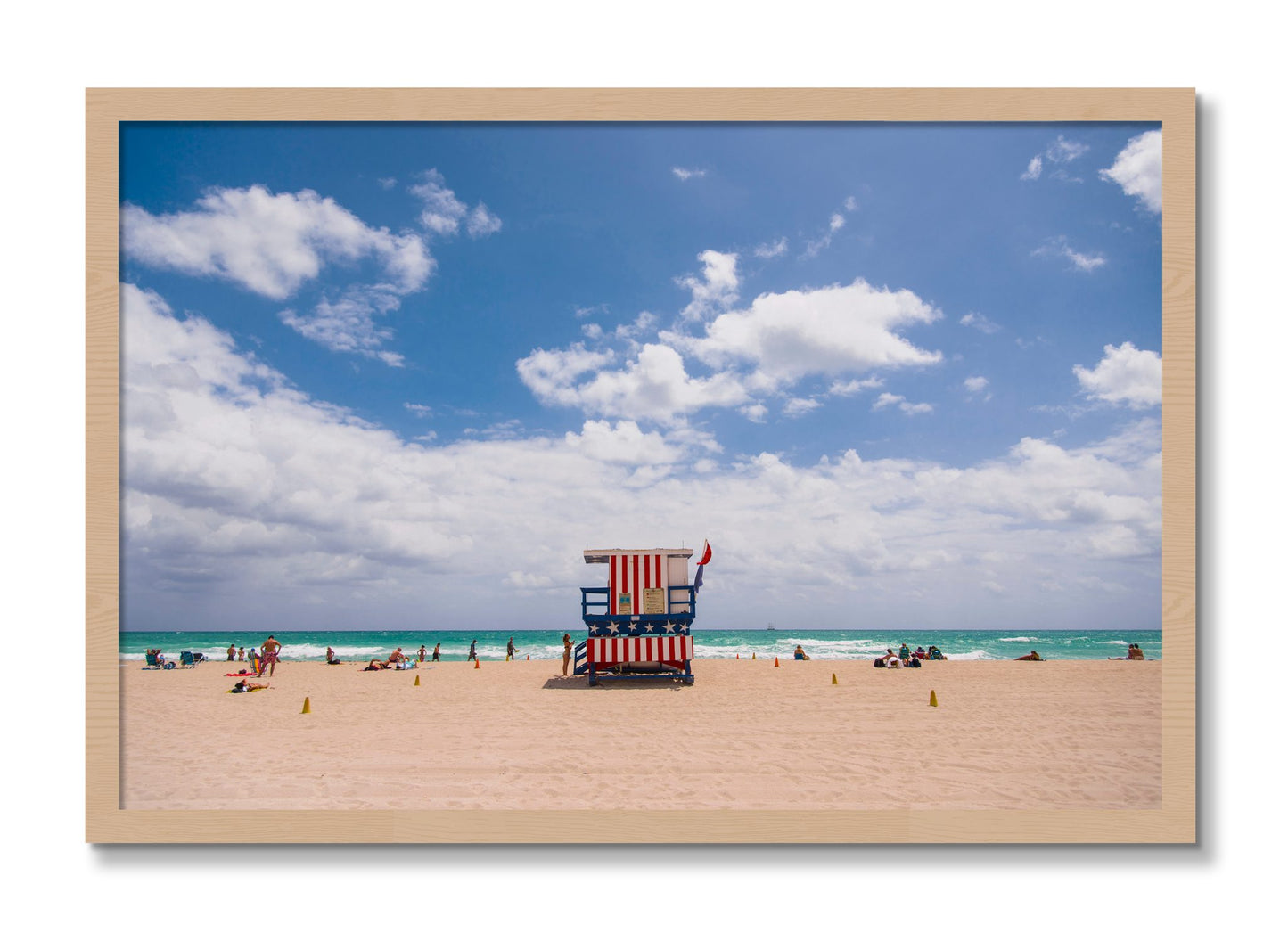 Framed photograph of Miami by Dylan Ozanich, Oak frame, Full Bleed