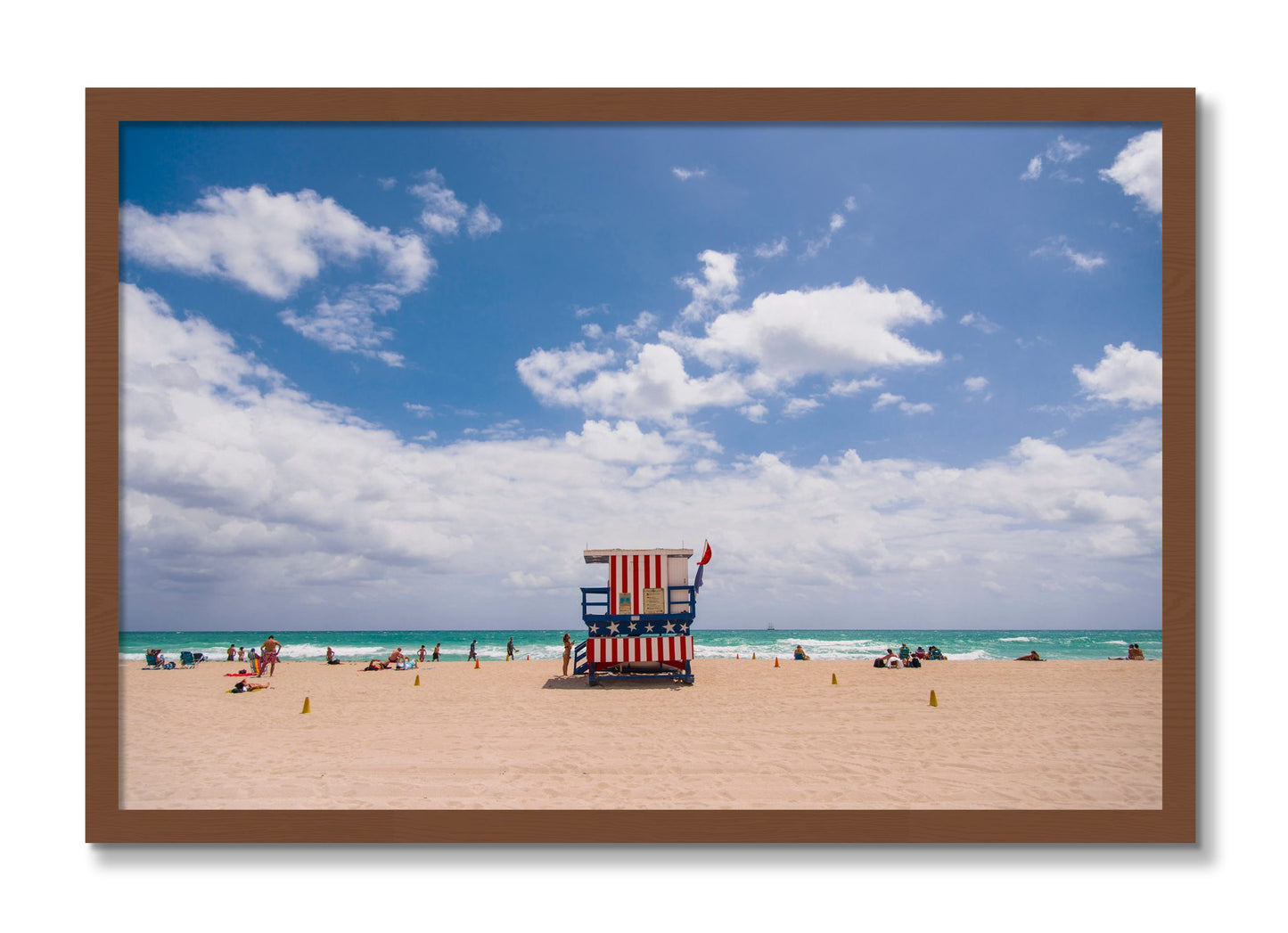 Framed photograph of Miami by Dylan Ozanich, Walnut frame, Full Bleed
