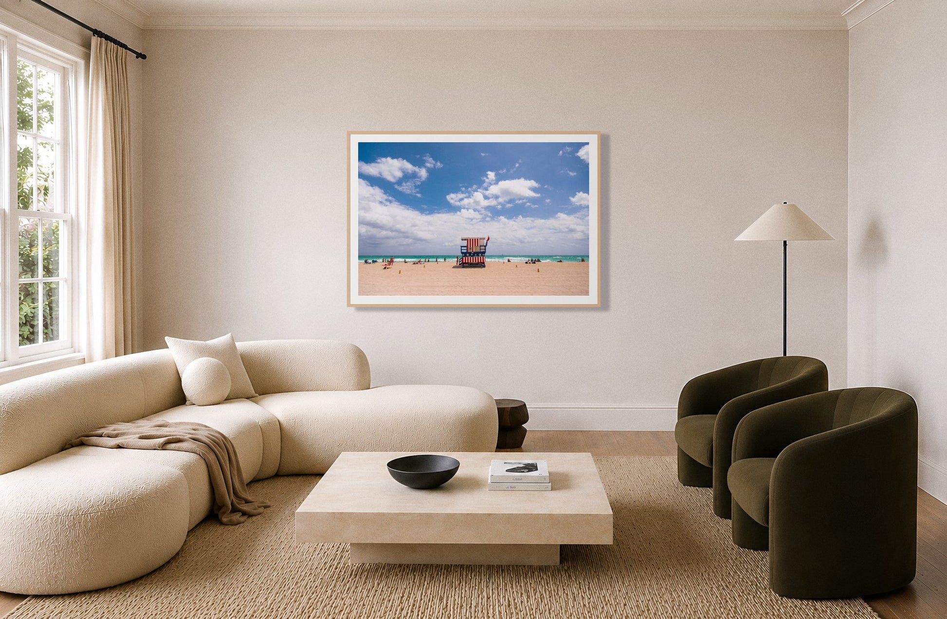 Framed photograph of Miami by Dylan Ozanich displayed on a wall