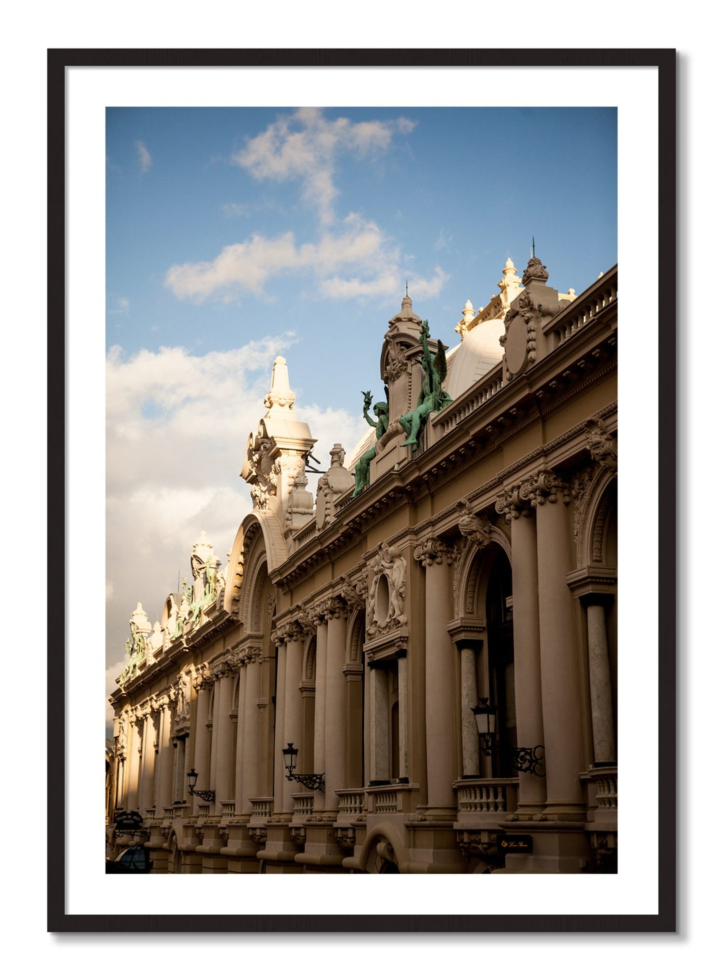 Framed photograph of Monoco by Dylan Ozanich, Black Walnut frame, Borders