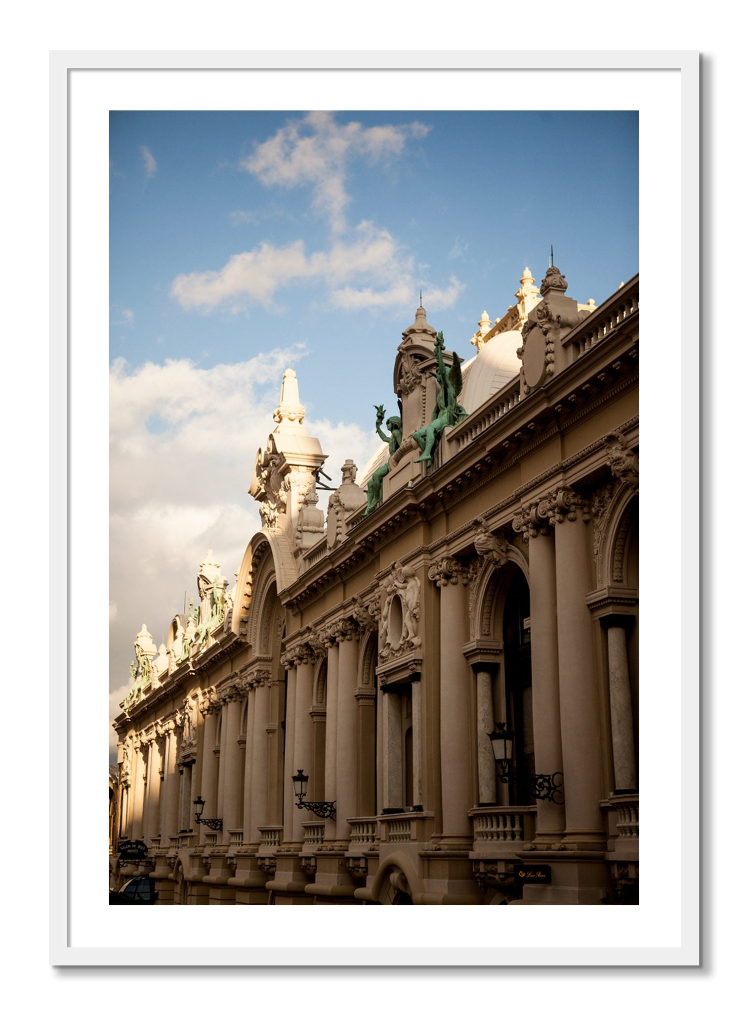 Framed photograph of Monoco by Dylan Ozanich, White frame, Borders