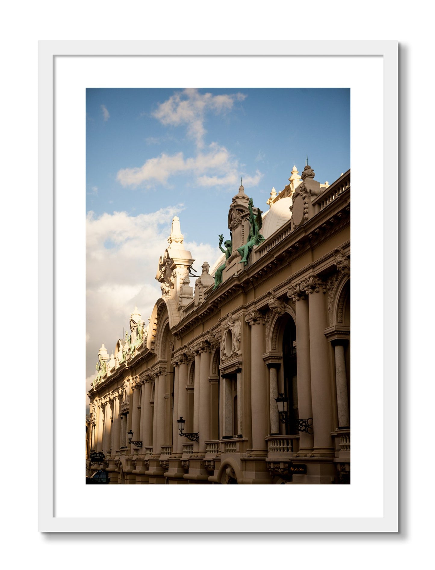 Framed photograph of Monoco by Dylan Ozanich, White frame, Borders